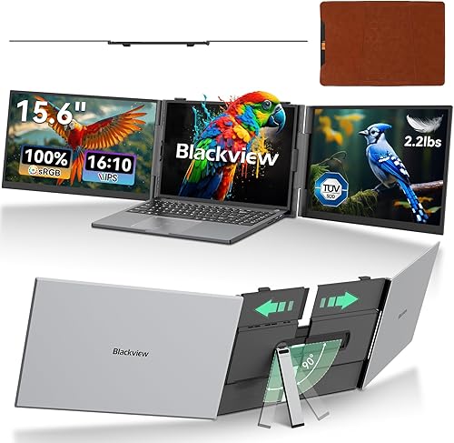 Miniatura 12 de Blackview Extensor de pantalla para laptop, 1.7 libras ultraligero y ultradelgado de 0.17 pulgadas, 15.6 pulgadas, FHD 1080P IPS, monitor dual
