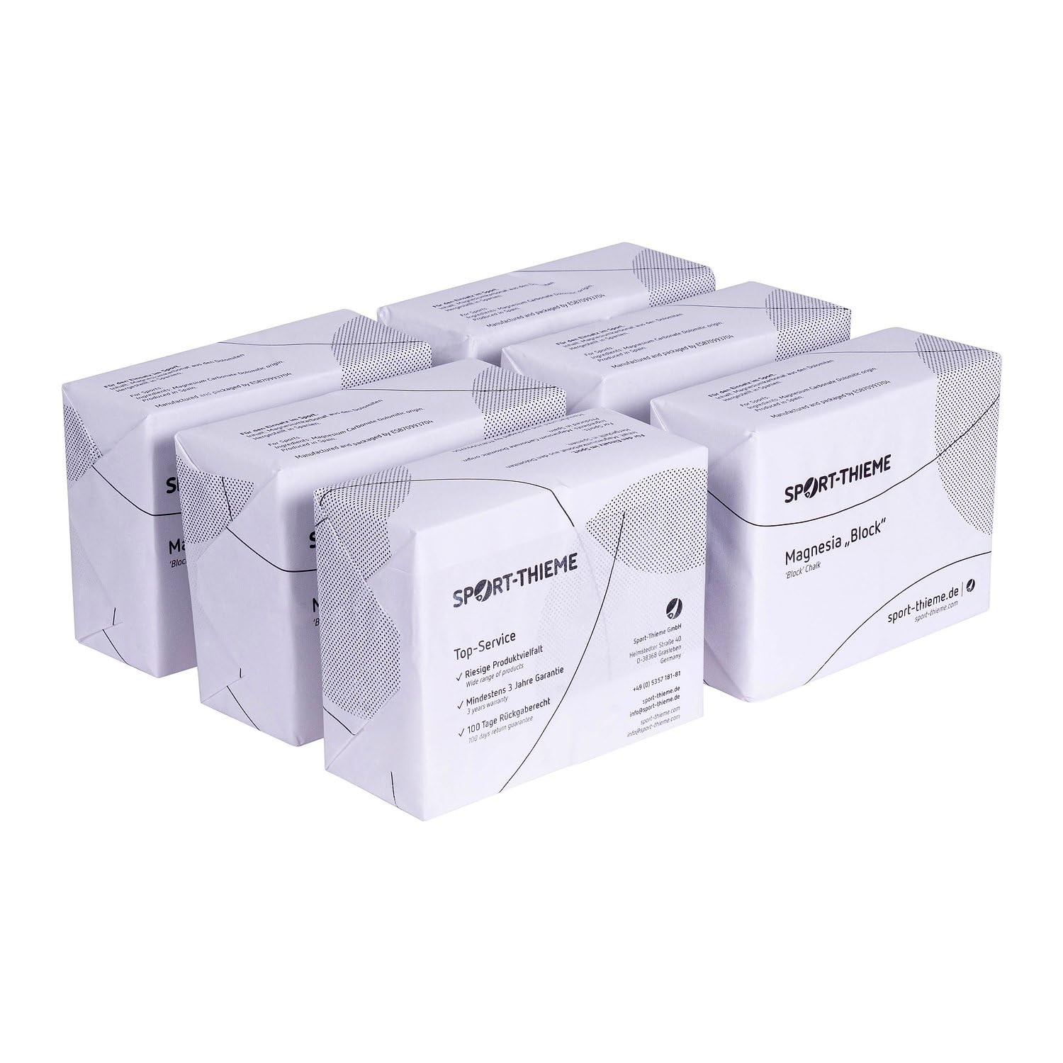 Sport-Thieme Magnesia Block | Magnesiumcarbonat zum Klettern, Turnen, Gewichtheben | Griffverbesserung, geringe Staubbildung | 1 Block 56 g | Weiß | Indoor Outdoor geeignet