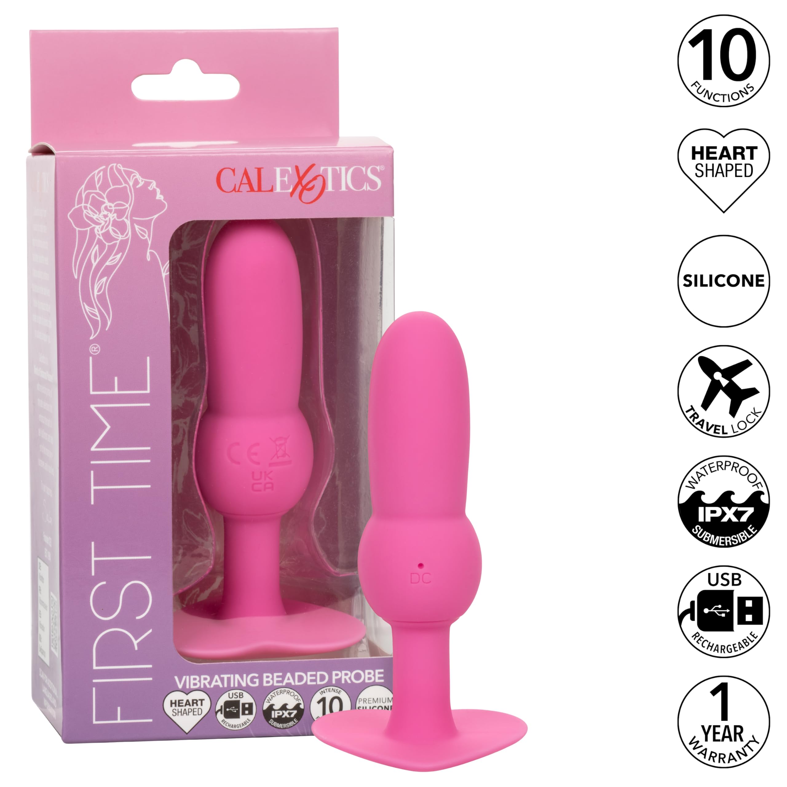 Amazon.com: CalExotics First Time Vibrating Butt Plug Beaded Probe, 10  Modes Rechargeable Waterproof Silicone Anal Vibrator with Memory Chip and  Travle Lock Features - SE-0003-80-3 : Health & Household