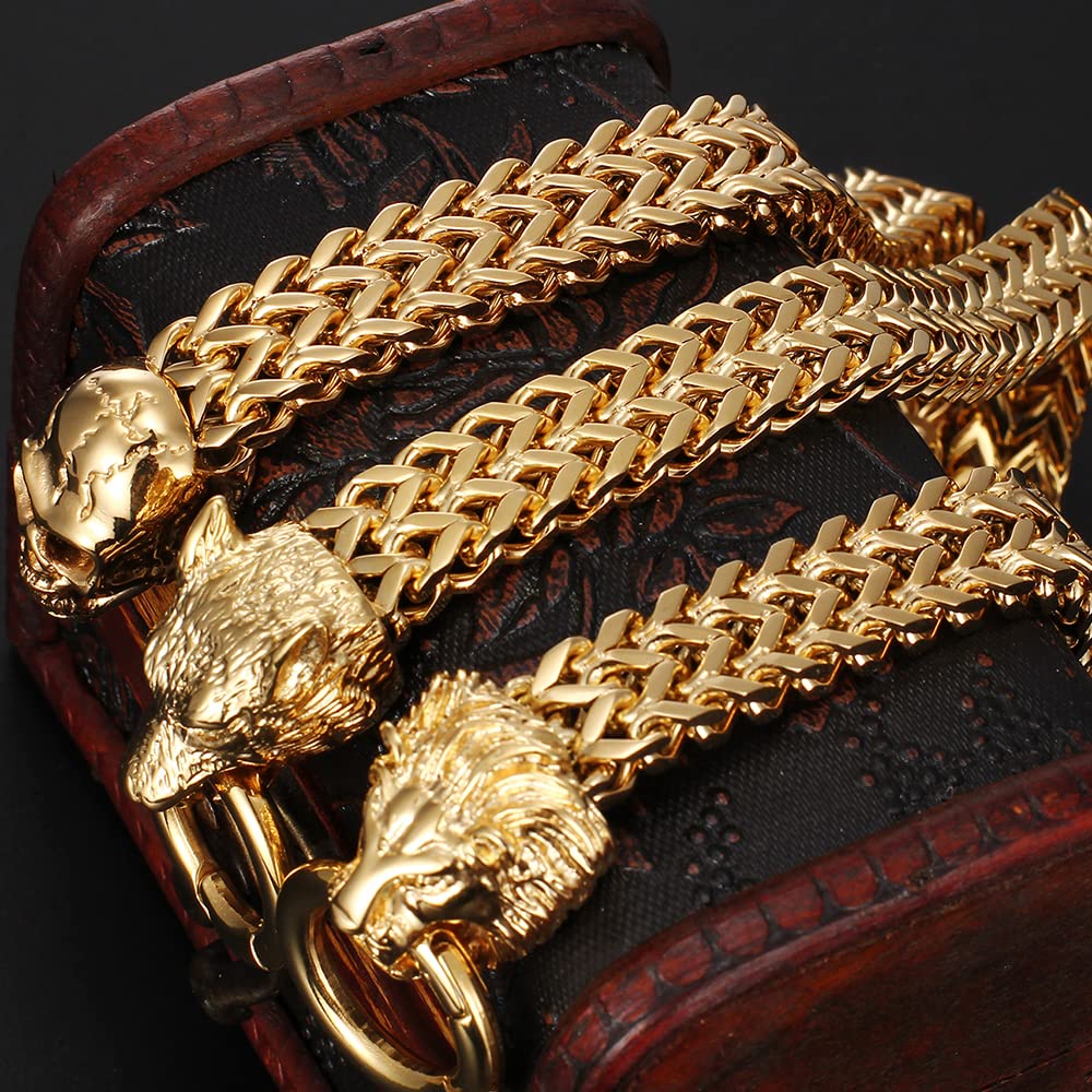 Armbänder Herren Armband Geschenk Armreif Wolf Löwenkopf Herren Armbänder Gothic Totenkopf Kopf