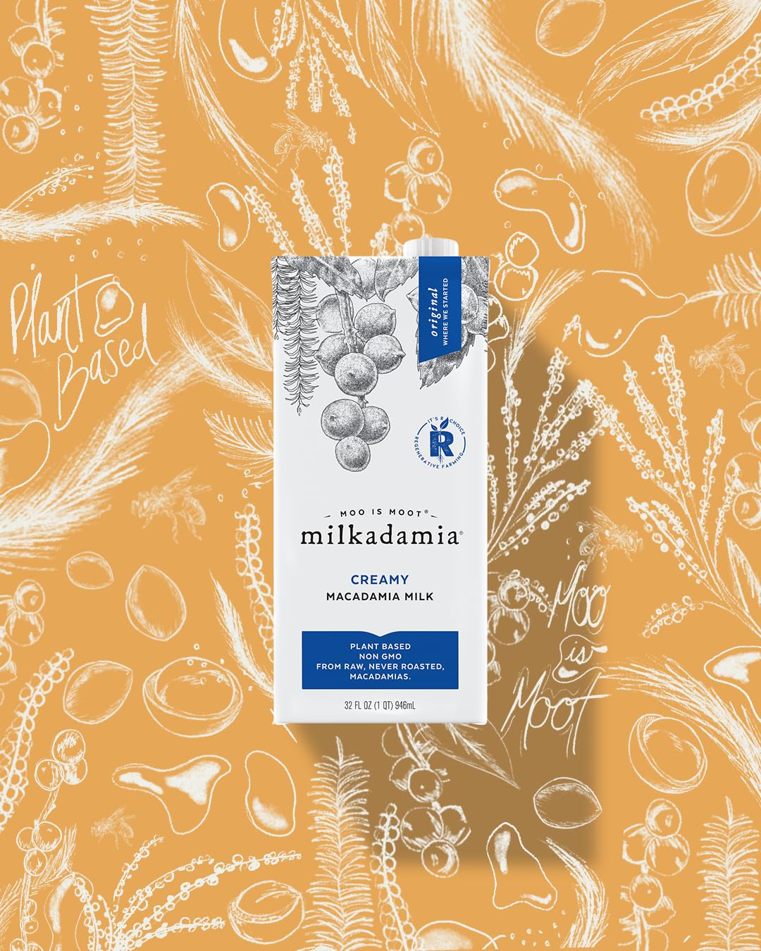 milkadamia Macadamia Milk - Creamy - 32 Fl Oz (Pack of 6) - Lactose Free, Vegan, Shelf Stable, Plant Based, Non Dairy, Dairy Free