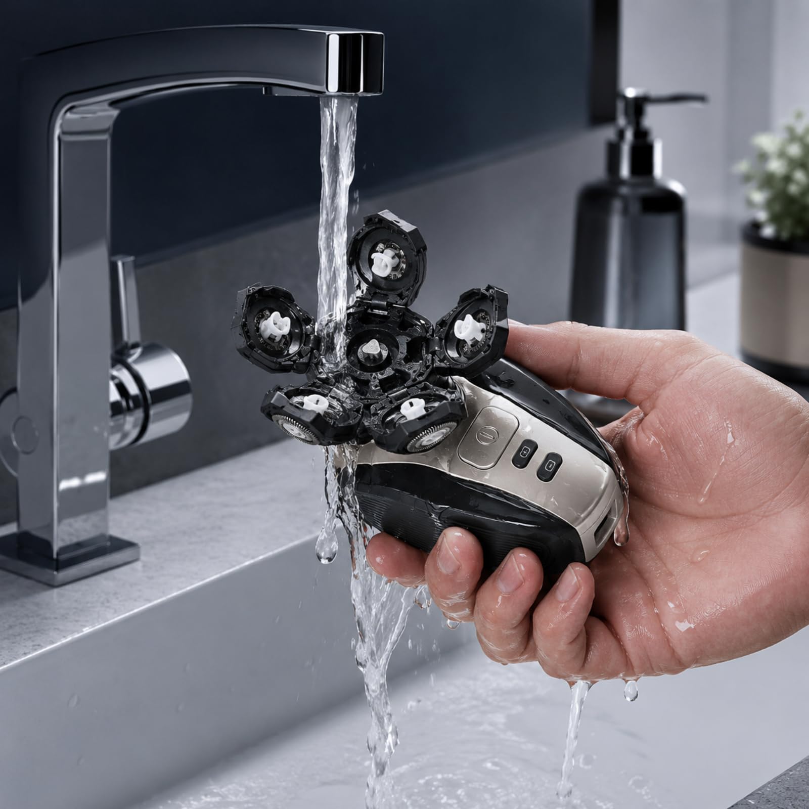 Flex Series Shaver Kit Rasoio Testa Calva Tagliacapelli A Zero Rasoio Elettrico 7D Lame Flessibili Rasatura Precisa Per Uomini Cura Della Barba E Del Viso (Singolo)