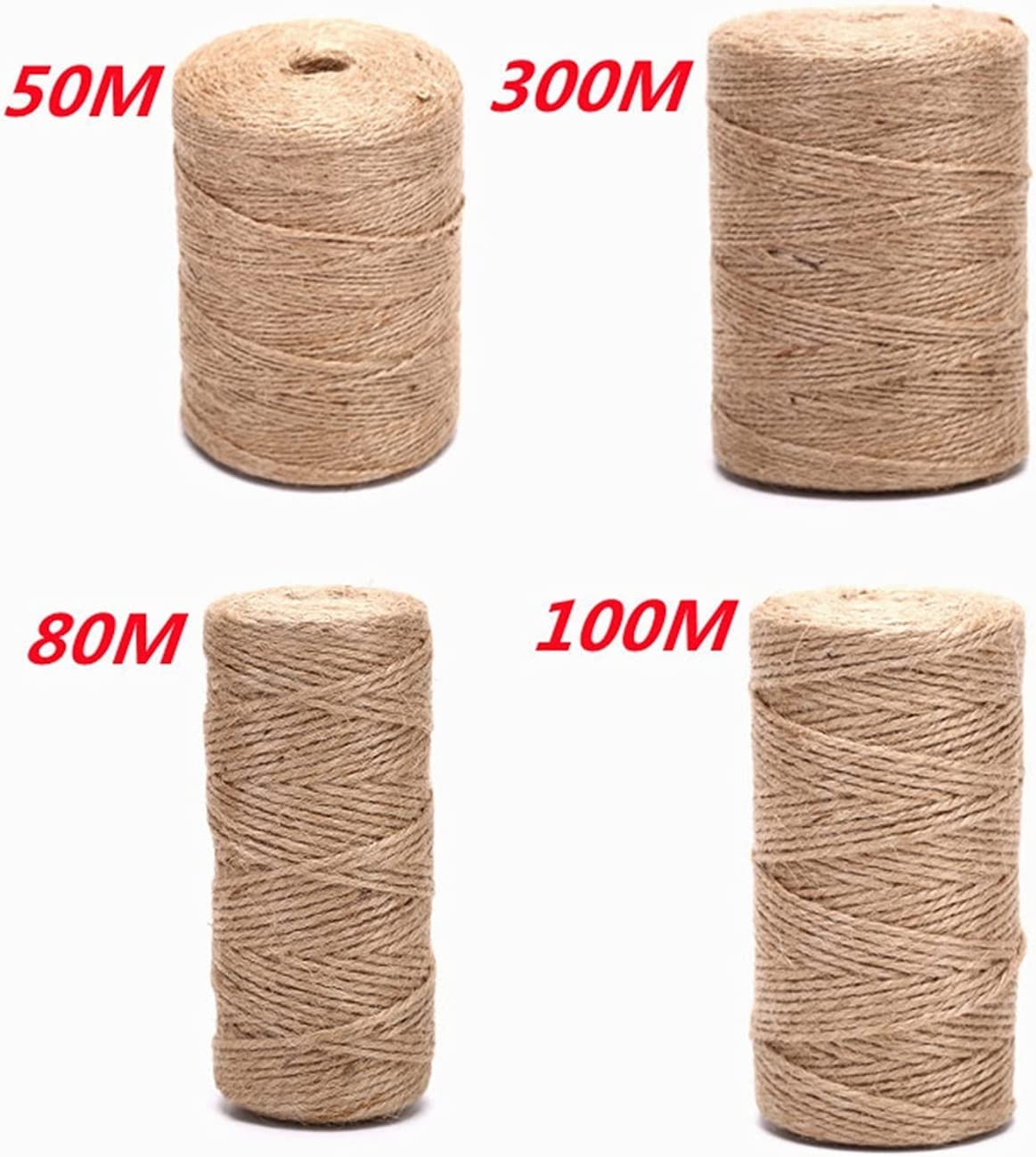 Naturalny sznurek jutowy, 50-300M Natural Burlap Hessian Jute Twine