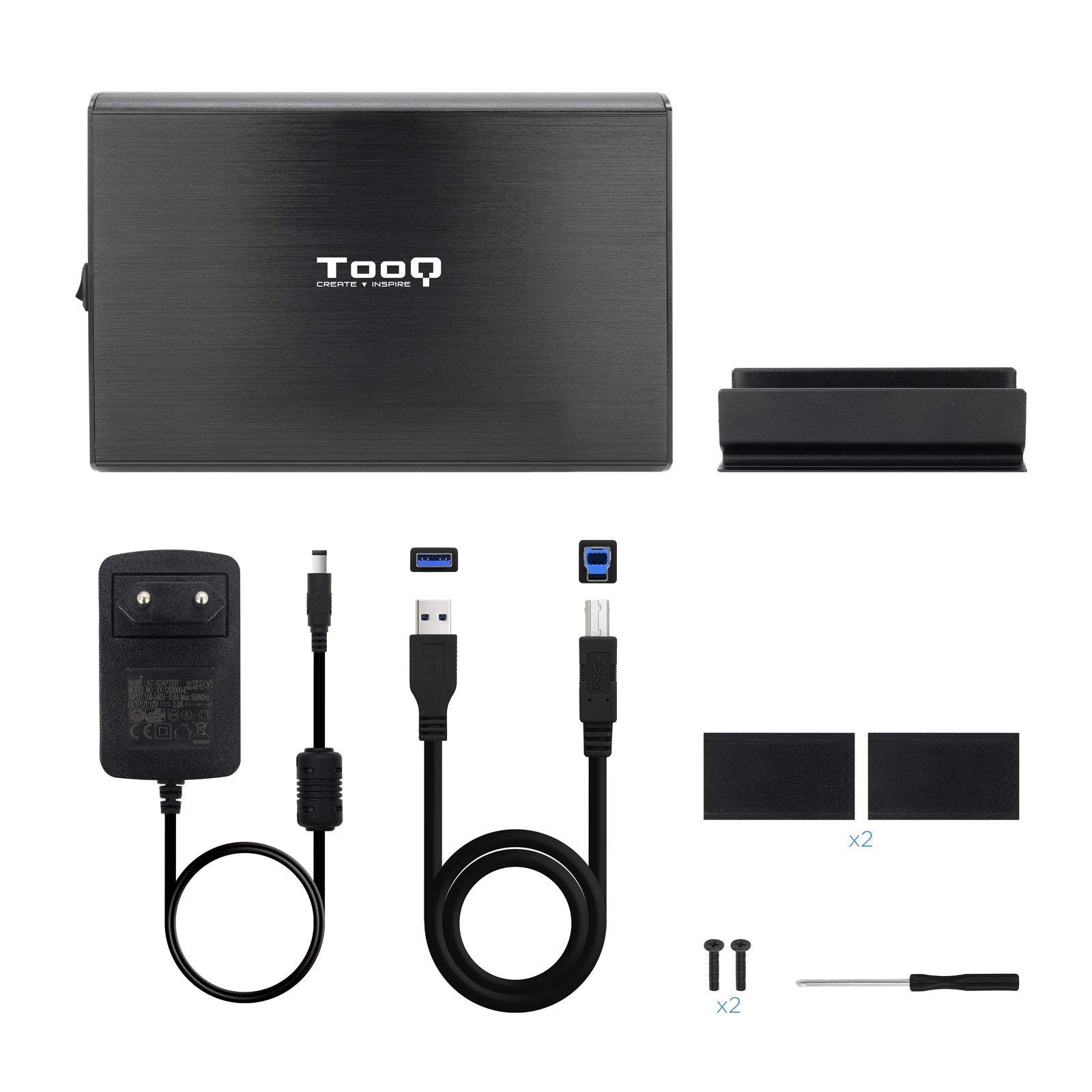 TooQ TQE-3531B - obudowa do 3,5 cala HDD (SATA I/II/III, USB 3.0), aluminium, wyświetlacz LED, czarna