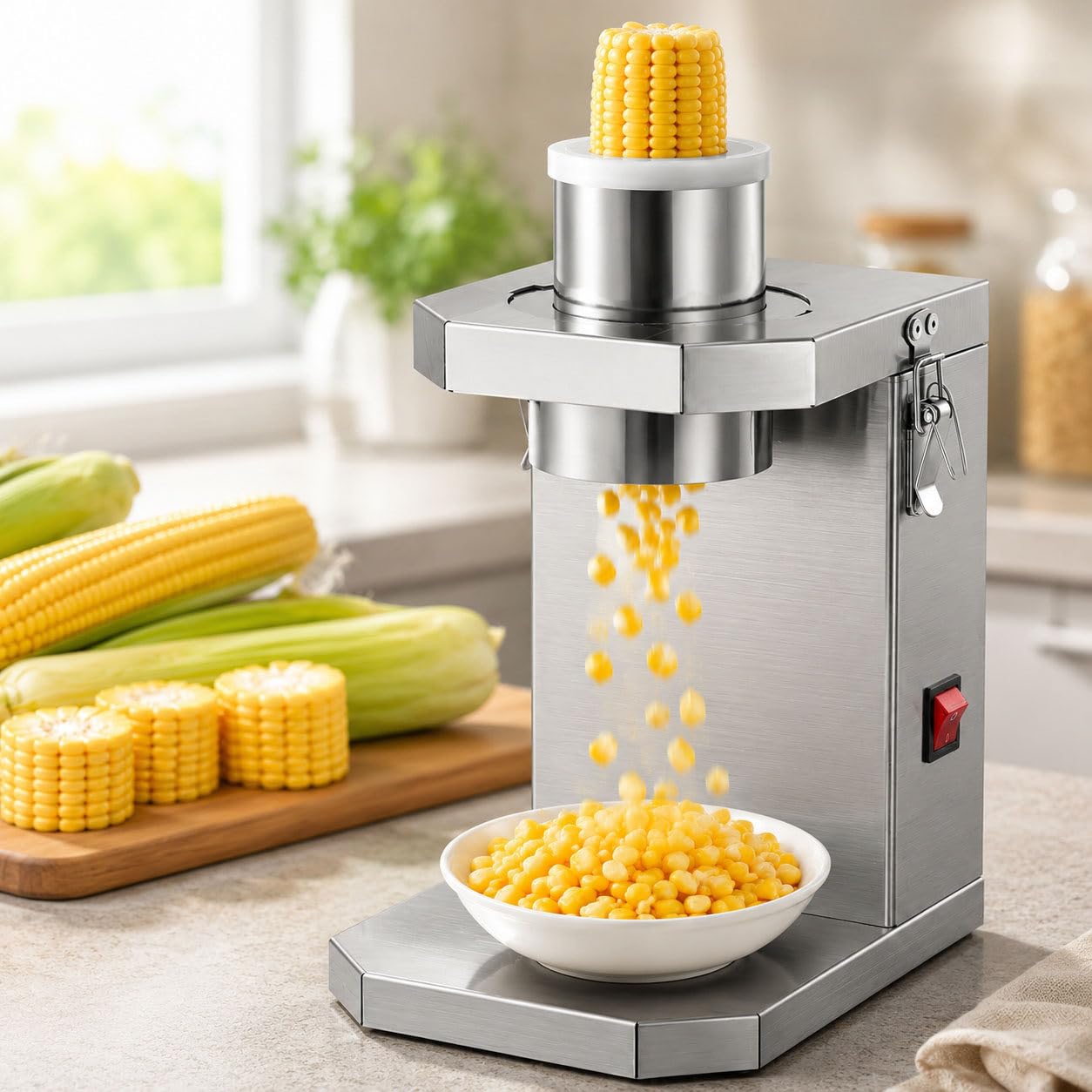 Electric Corn Peeler Machine, 40W Corn Sheller for Fresh Corn