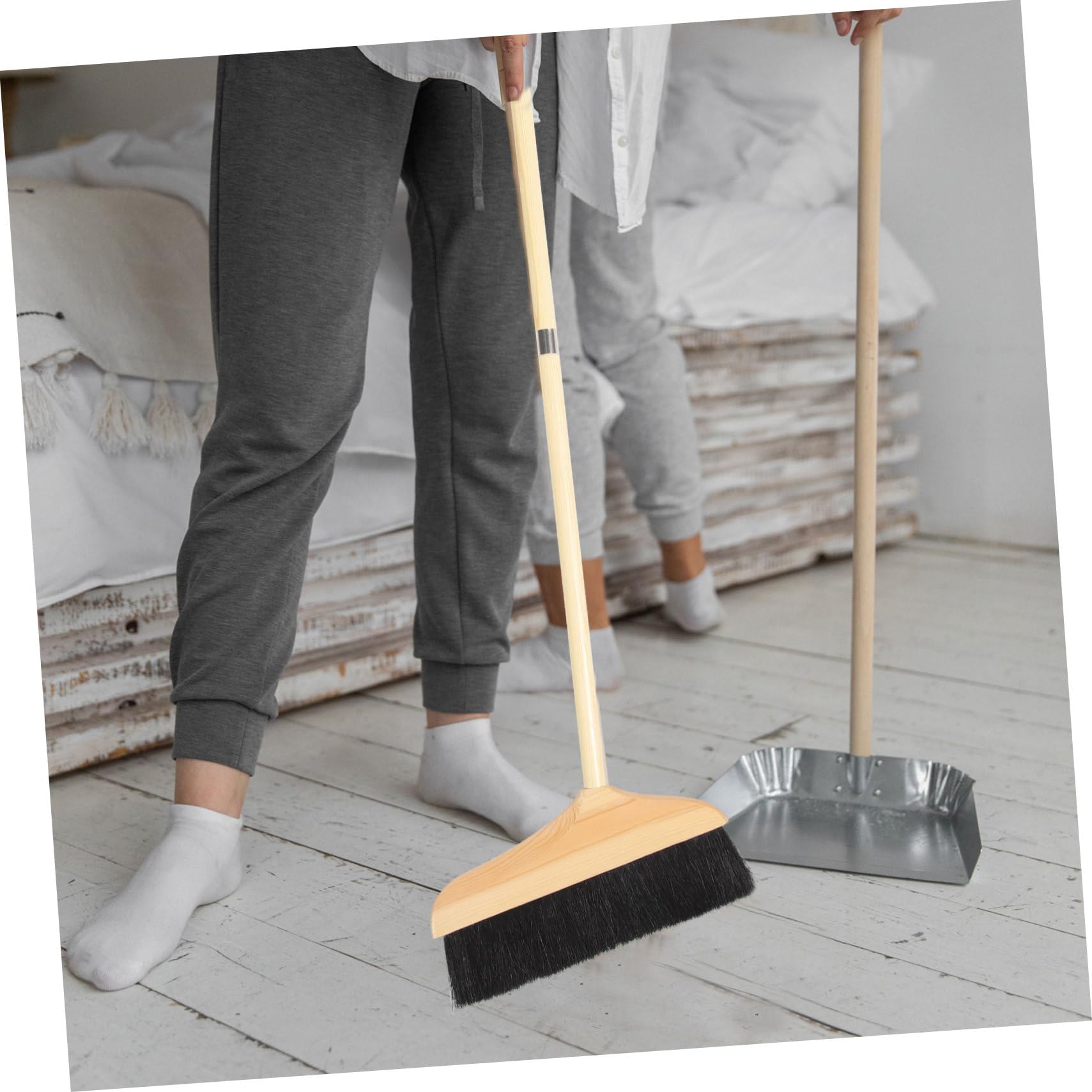 DOITOOL Scopa a Manico lungo Pavimenti in Legno e Ufficio, Plastico
