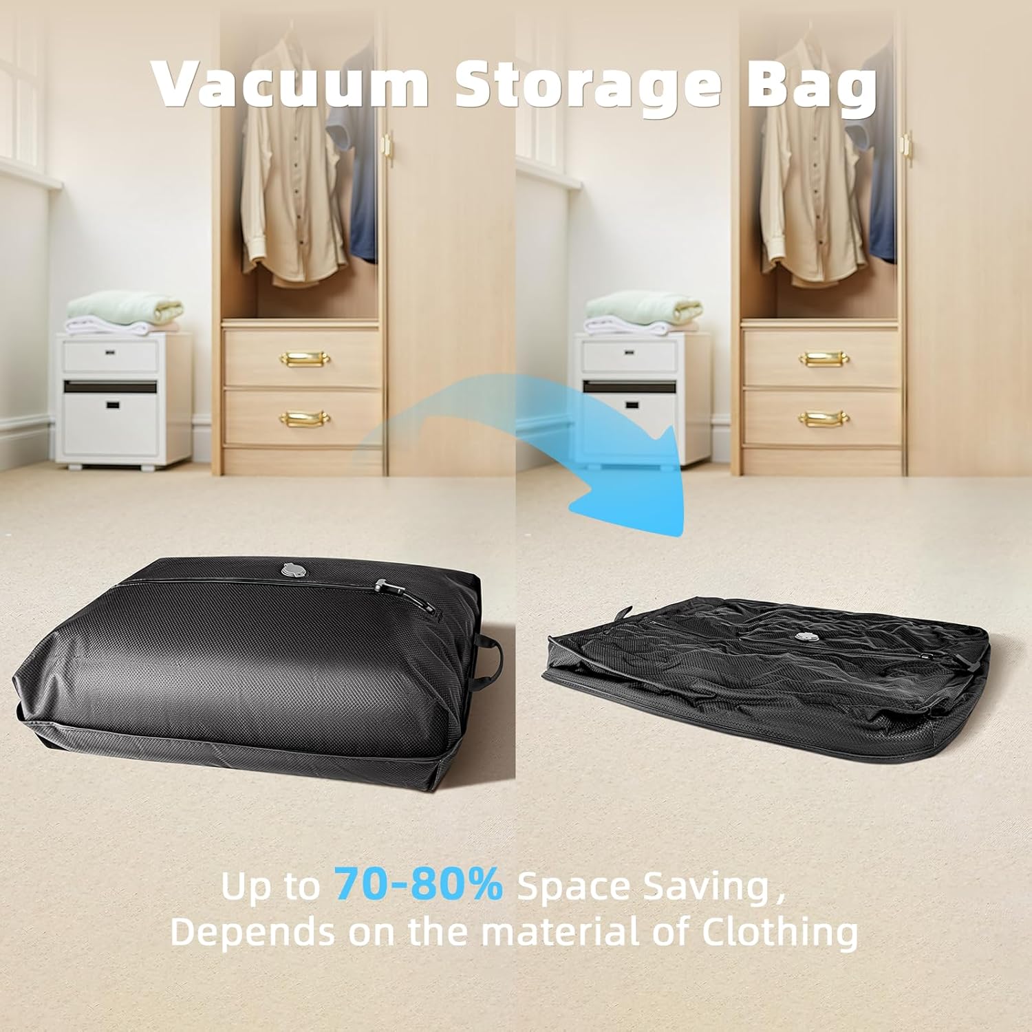 Vacuum Bags for Travel with Wireless Pump, Compression Seal Bags for Clothing Space Saver 33L Professional IP67 Reusable Packing Organizers for Luggage, Suitcases and Backpack(2PC+1 Pump) - Image 3