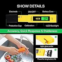 Vista 2 de VIVOSUN Combo de medidor de pH y TDS y podadora manual de jardinería de 6.5 pulgadas con cuchillas rectas de acero inoxidable, color naranja