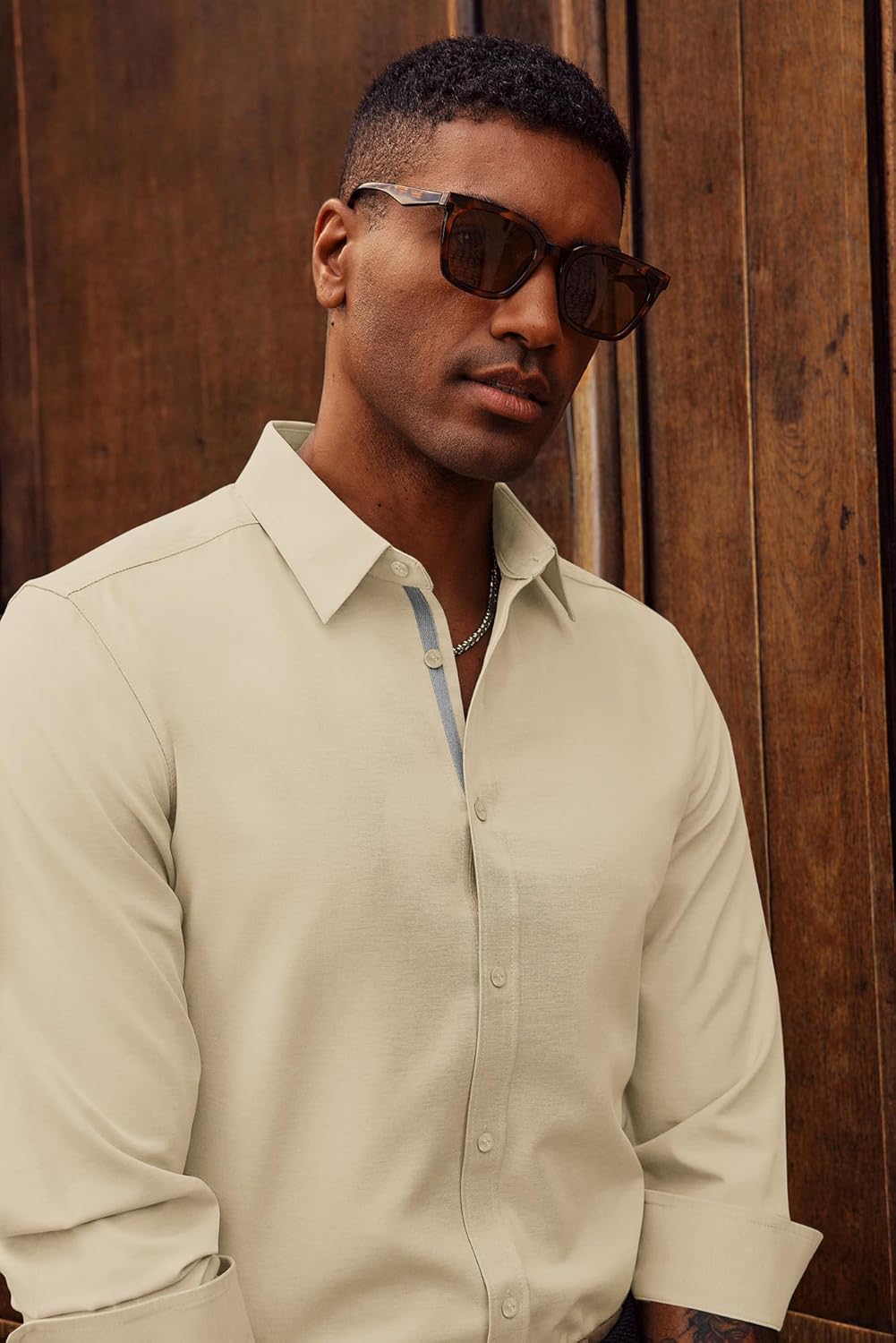 PJ PAUL JONES Mens Dress Shirts Wrinkle Free Stretch Button Down Shirt Casual Long Sleeve Business Shirts - Image 6