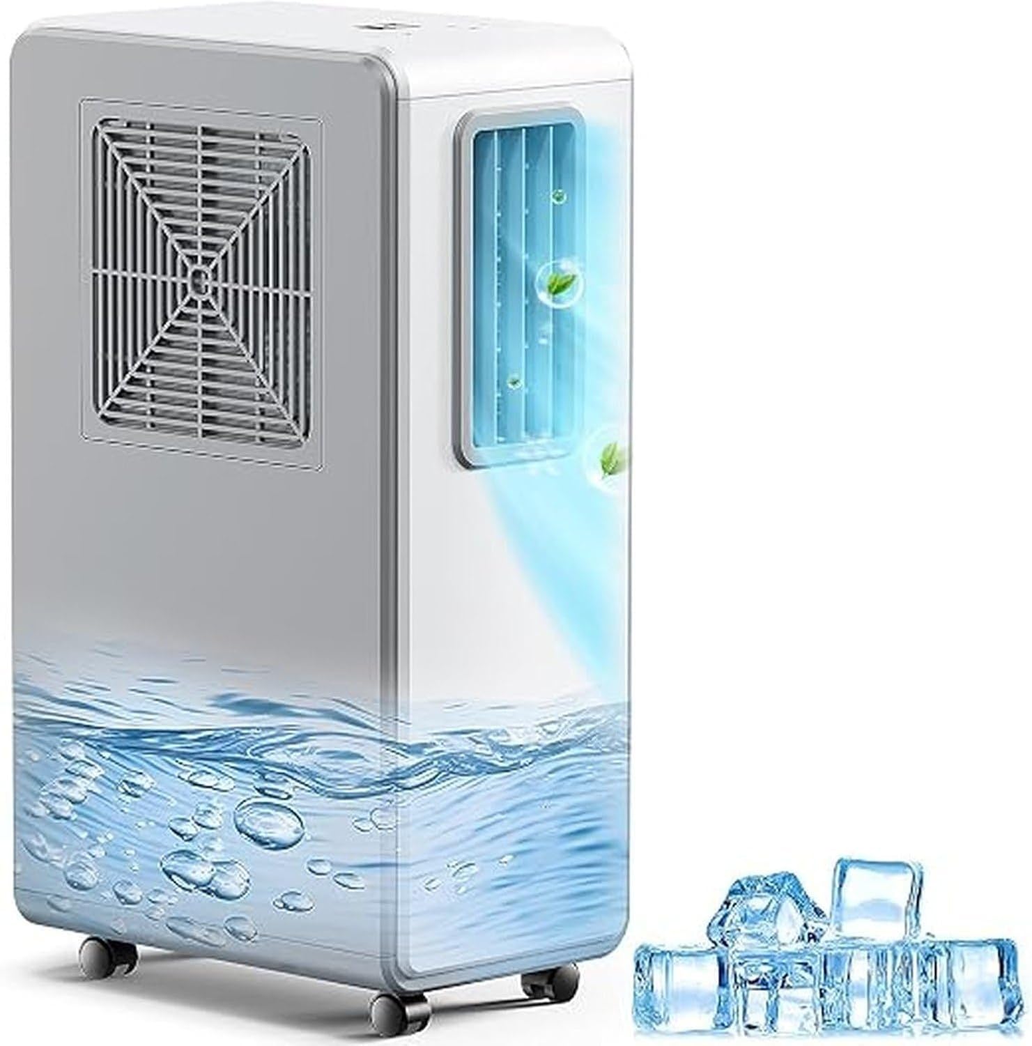 Aire Acondicionado Portátil 4 en 1 con Deshumidificador, Ventilador y Temporizador 24h, Enfriamiento Silencioso para Dormitorio Oficina Cocina, Blanco Puro