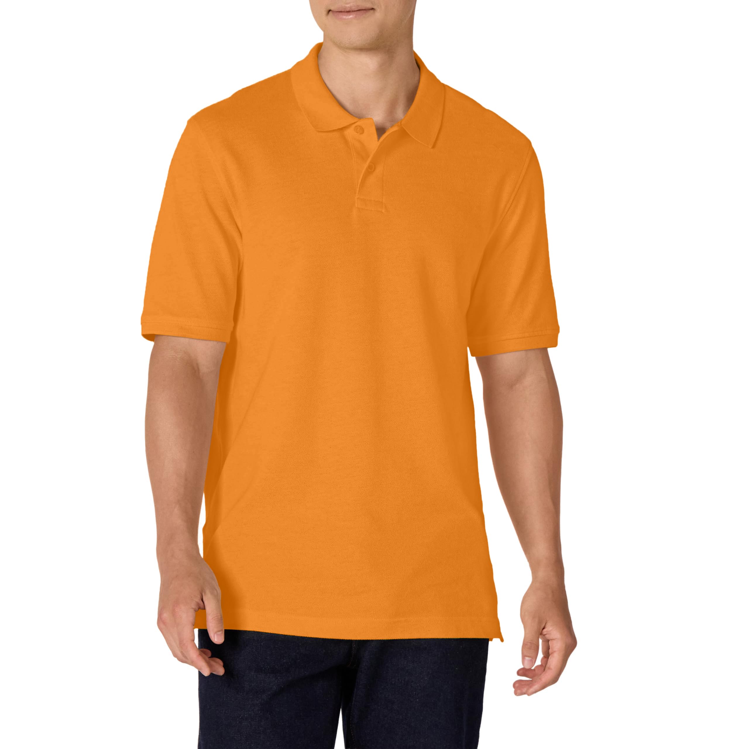 Amazon Essentials Men's Men's Regular-Fit Cotton Pique Polo Shirt (Available in Big & Tall), Apricot Orange, 3X-Large Big