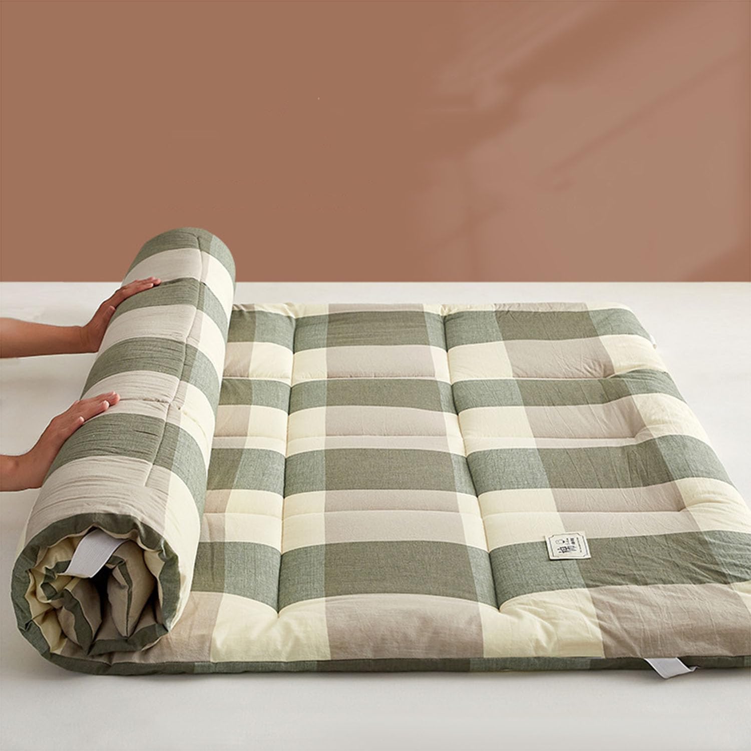GTHTUHFD Japanese Double Futon Folding Mattress Soft Camping Floor Mat Non Slip Cotton Pad For Home & Dorm Breathable & Table Portable Mattress For Sp And Relaxat,3-180X200cm