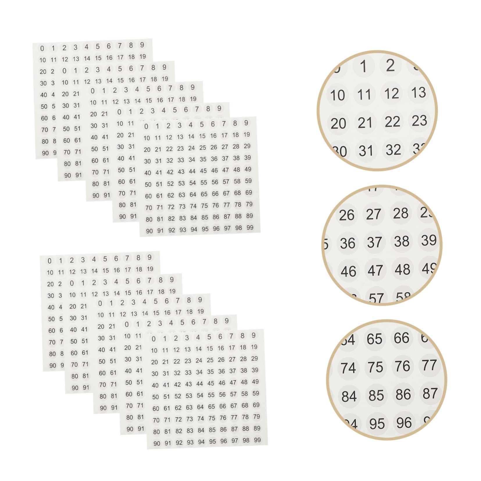 HOMSFOU 100pezzi Adesivi Numerici Per Etichettatura Etichette Autoadesive Per Contenitori e Barattoli Adesivi Per Classificazione e Organizzazione Di Oggetti