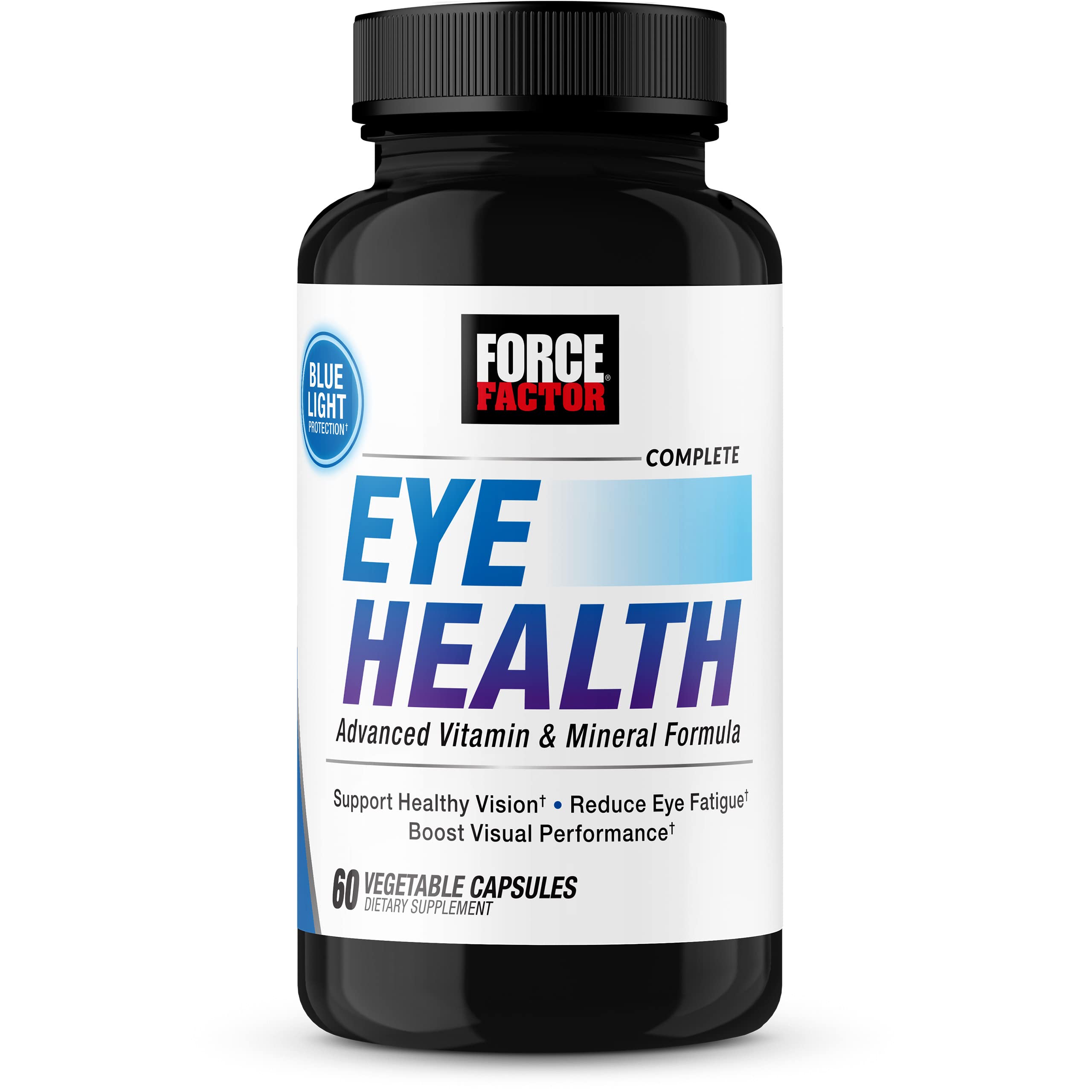 Force Factor Complete Eye Health, Clinical Strength Eye Vitamins with Lutein & Zeaxanthin to Support Vision, Eye Function, and Blue-Light Protection, Eye Health Supplements for Adults, 60 Capsules