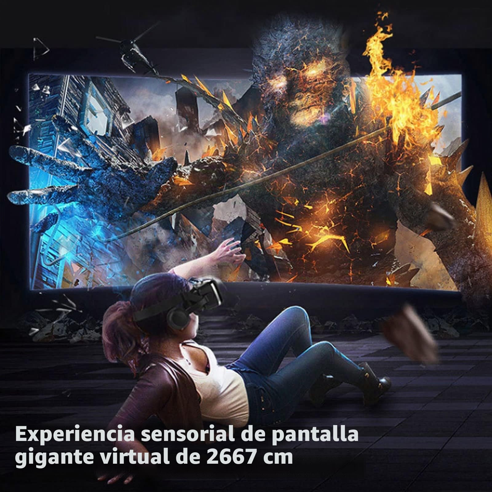 Auriculares de Realidad Virtual, VR Gafas Movil, 3D Juegos VR Headset Glasses con Mando para Juegos Videos para 14 13 12 11 Pro MAX, VR Gafas para Android S23 S22 S21 S20 Teléfonos 4.5-6.3in