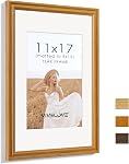 Vivelove 9x12 Picture Frames Walnut Wood, Wooden Picture Frames with Mat to 6"x8", 9 by 12 Photo Frame With HD Tempered Glass, For Wall&Tabletop Display, 1 Pack