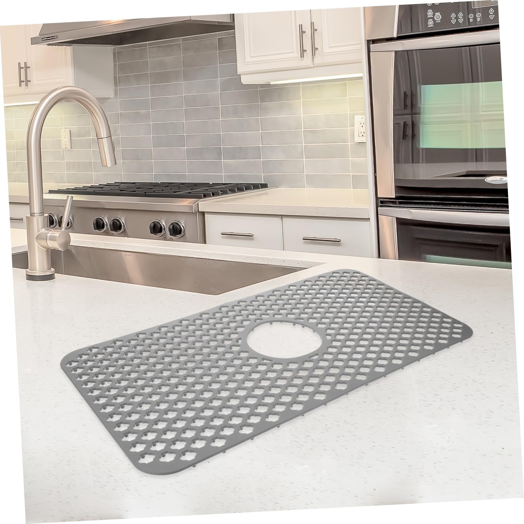 Didiseaon Tappetino Facile da Usare per Lavello Cucina Antiscivolo in Silicone Resistente Protezione Drenaggio Adatto per Cucine Domestiche e Lavelli