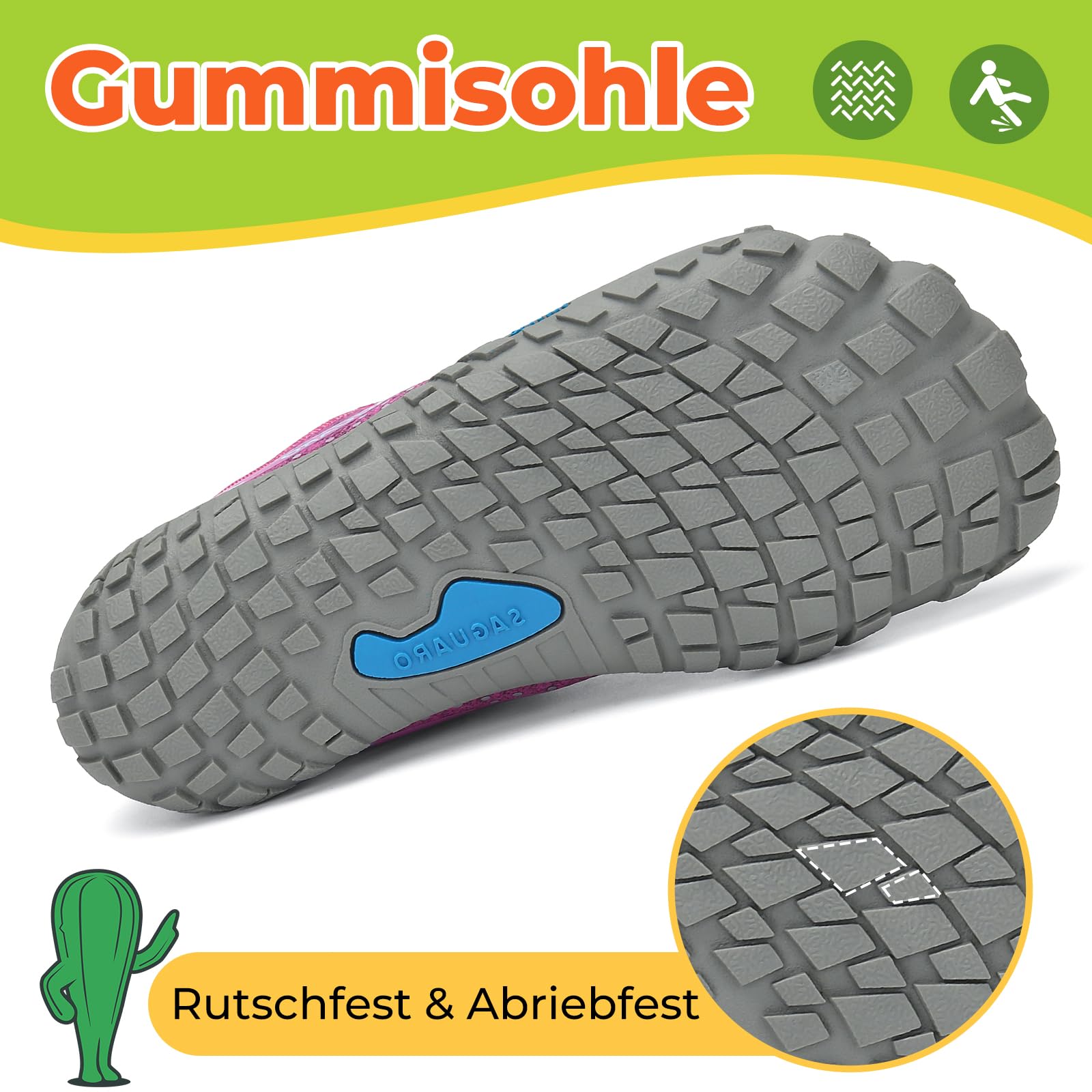SAGUARO Barfußschuhe Kinder Barfussschuhe Schnell Trocknend Badeschuhe für Jungen Mädchen Gr.24-36