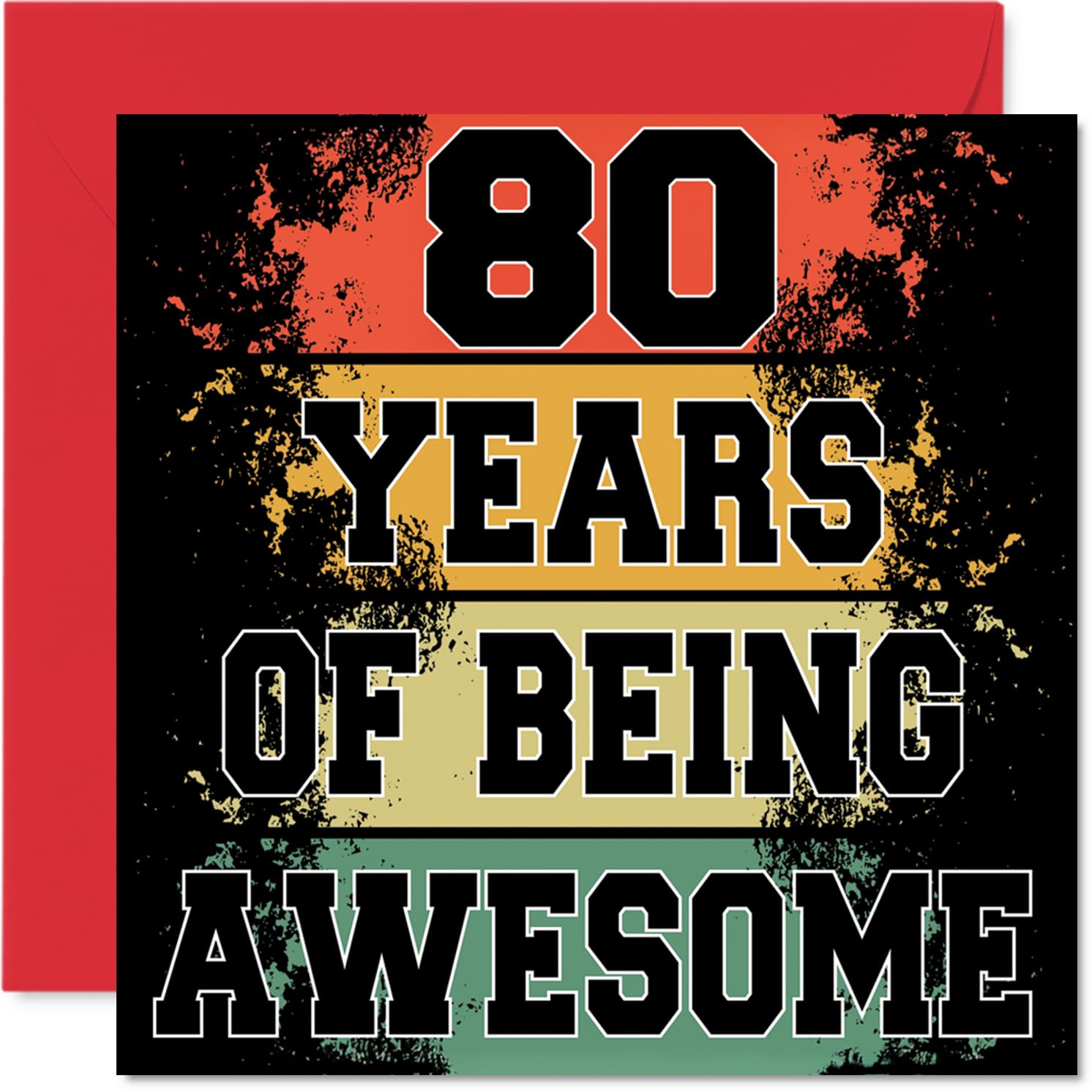 80th Birthday Cards for Men Women - Being Awesome - Happy Birthday Card for 80 Year Old Man Woman Grandad Auntie Nanny Nan, 145mm Bday Greeting Cards