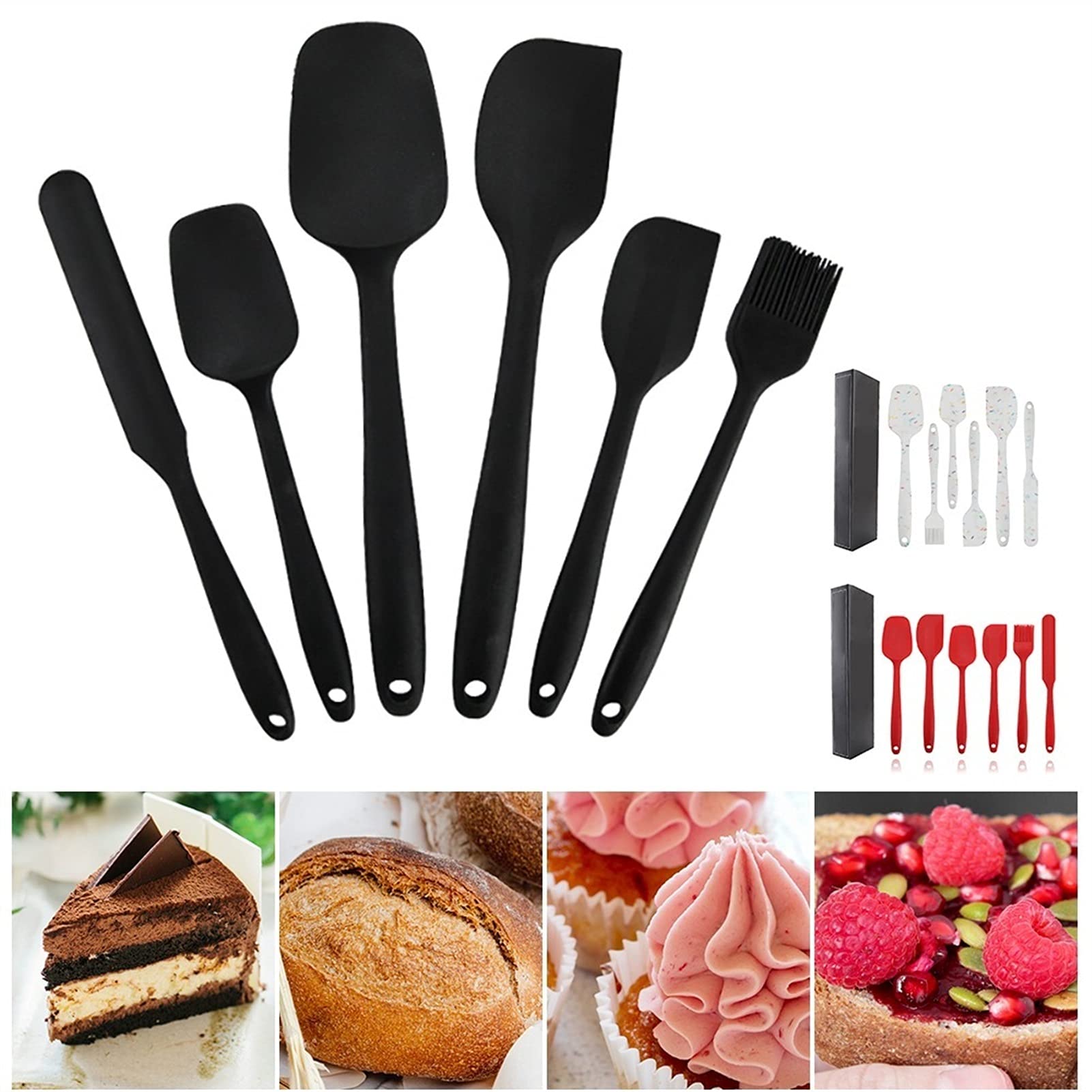 caihuashopping Teigschaber 6-teiliger Backspatel Set Wärmebeständige Kuchen Dekorieren Vereisungsspatel Küchentier Spatula Cookie Gebäck Schaber Kuchen Mischwerkzeuge Spatel (Color : White)