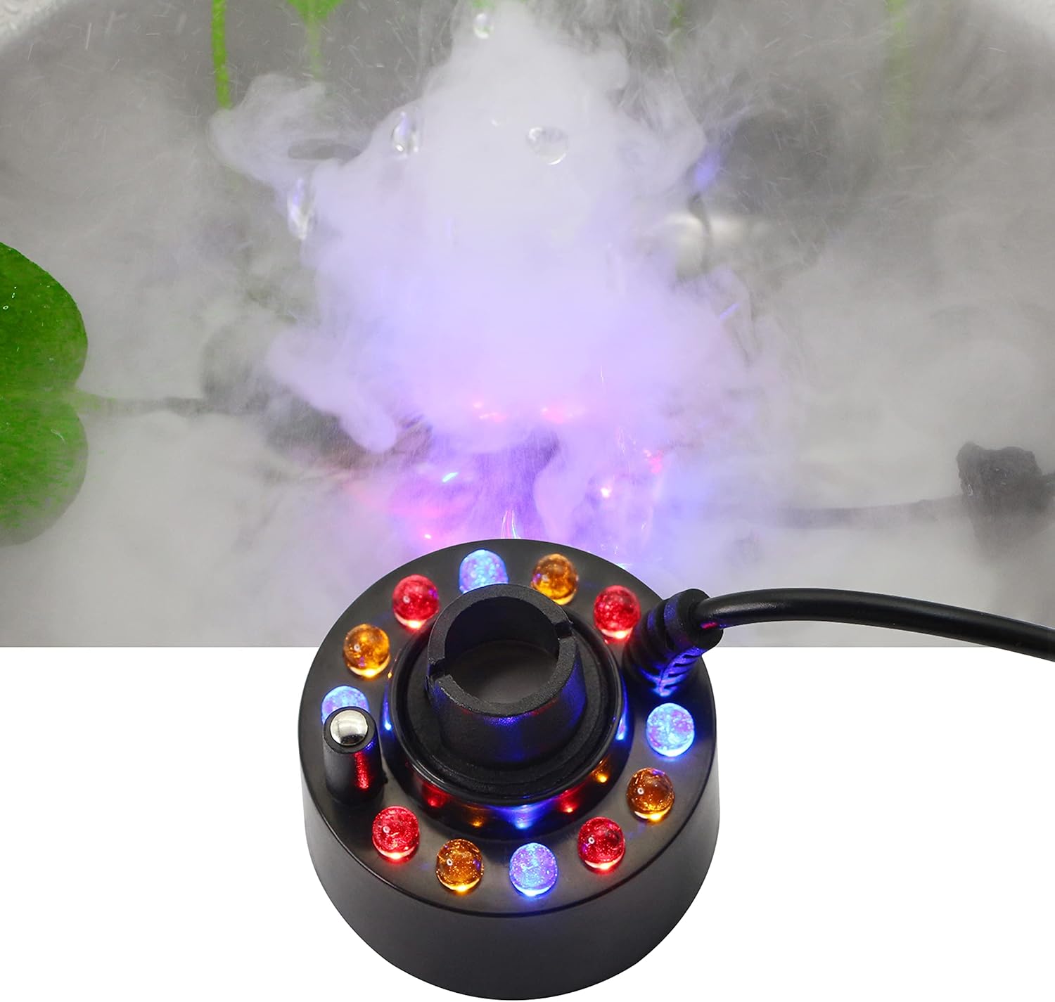 XMSJSIY Led Mist Maker,Indoor Fountain Foggers Water Pond Fog Machine Atomizer Air Purifier Humidifier for Birdbath Halloween and Holidays Decoration : Home & Kitchen