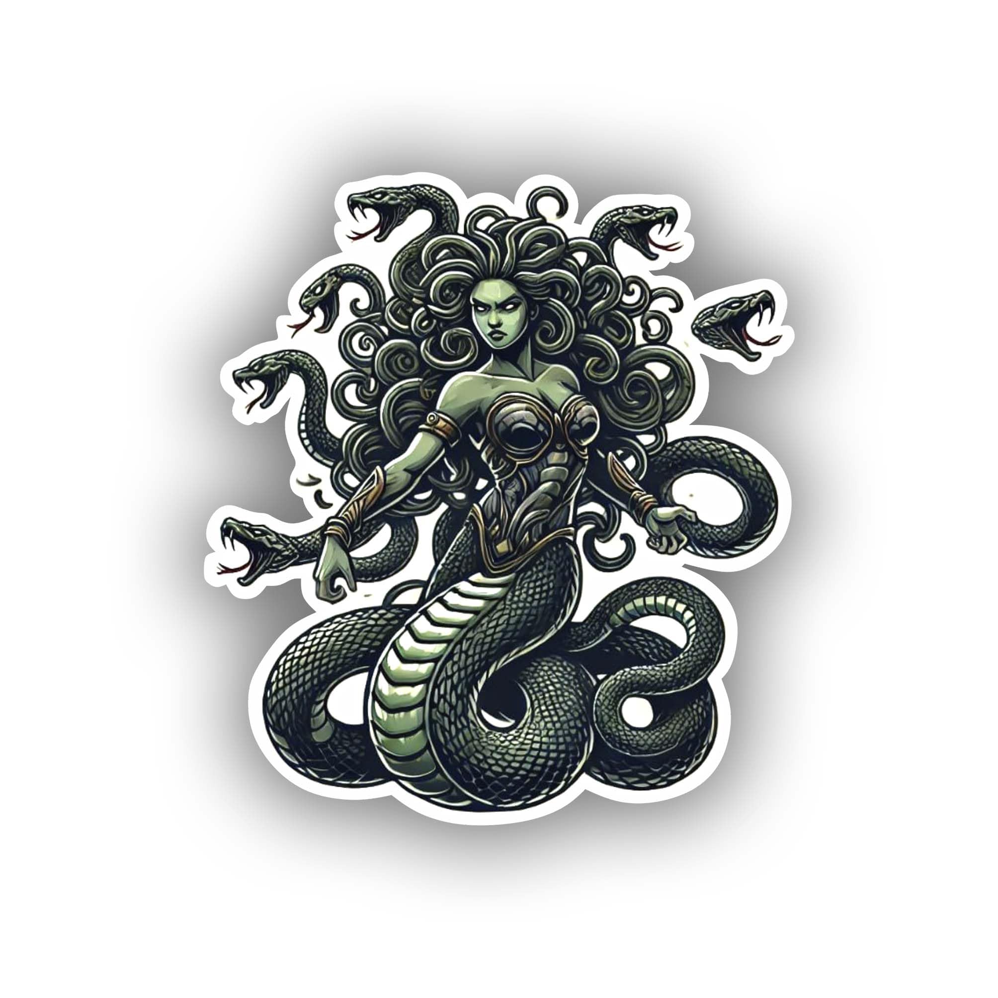 Captivating Medusa Gaze Vinyl Sticker | Mythical Gorgon Decal for Car, Laptop, Window, Water Bottle (6)