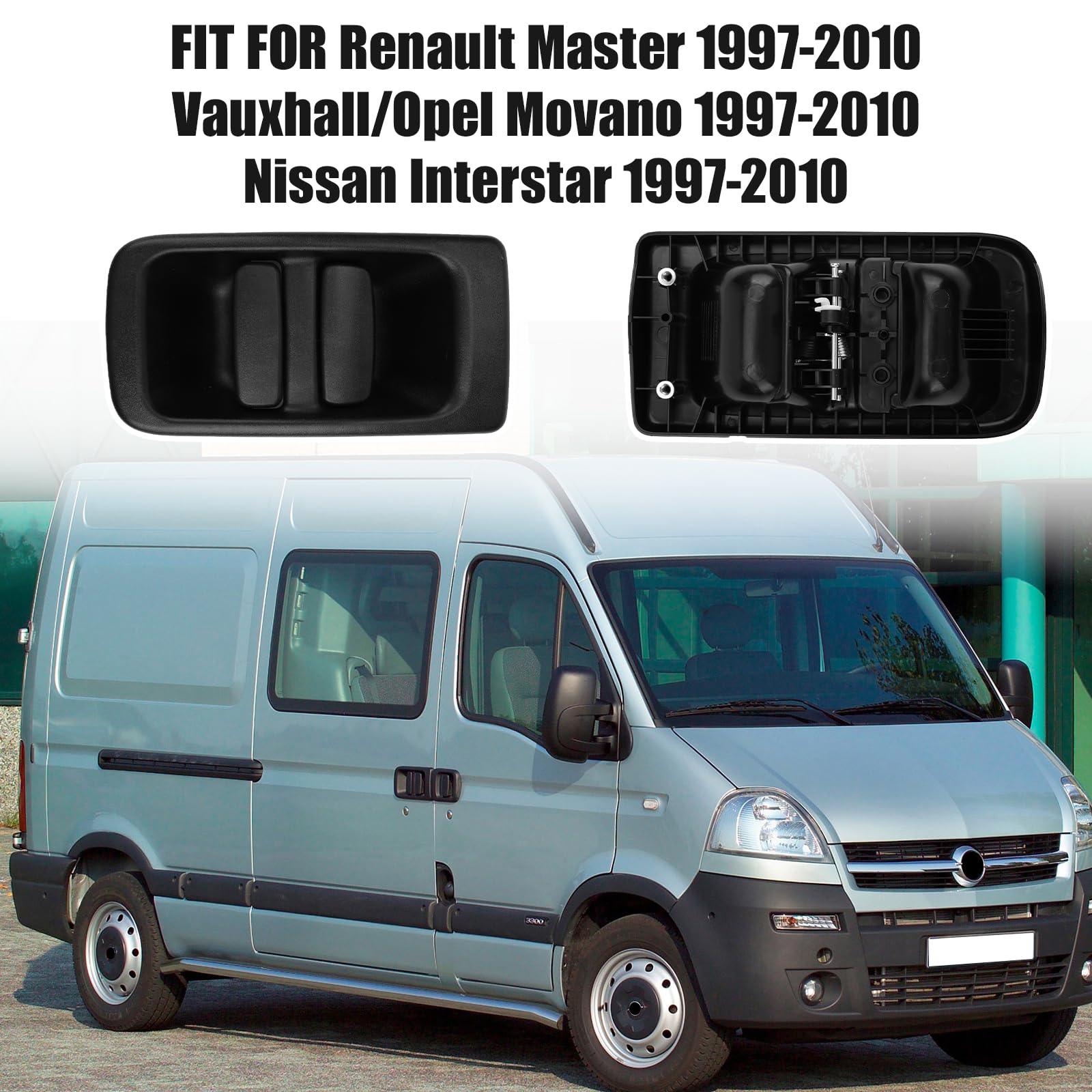 Maniglia Porta Laterale Esterna Compatibile con Renault Master 1997-2010, Vauxhall/Opel Movano 1997-2010, N-issan Interstar 1997-2010 Porta Laterale Scorrevole Destra 7700352420 8200856290