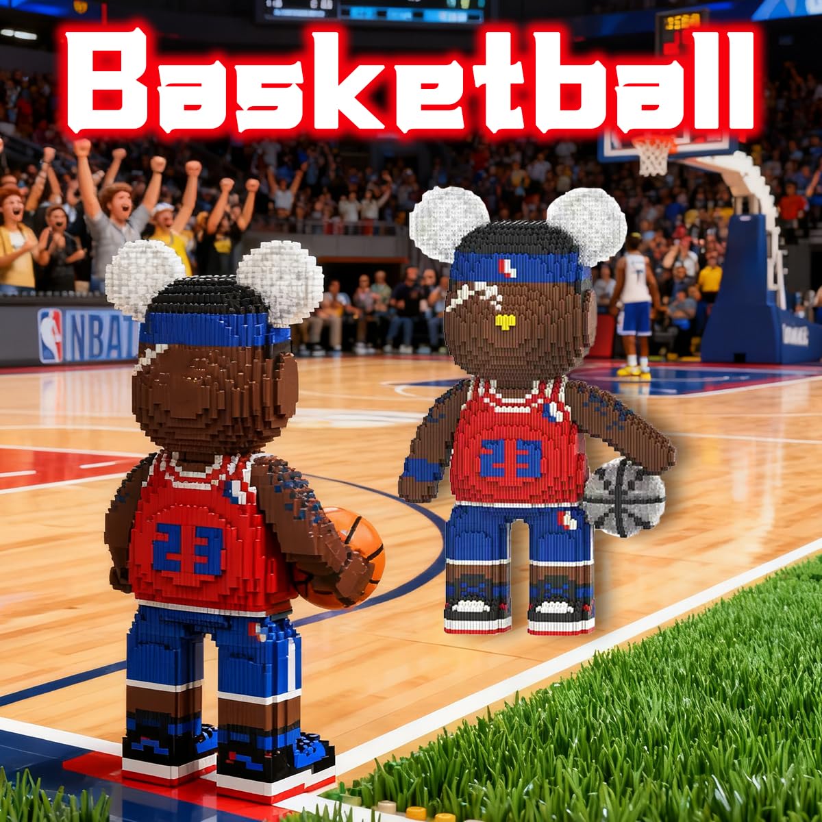 Amazon.com: VIIOVOIIV Teddy Blocks Basketball Bear Micro Building