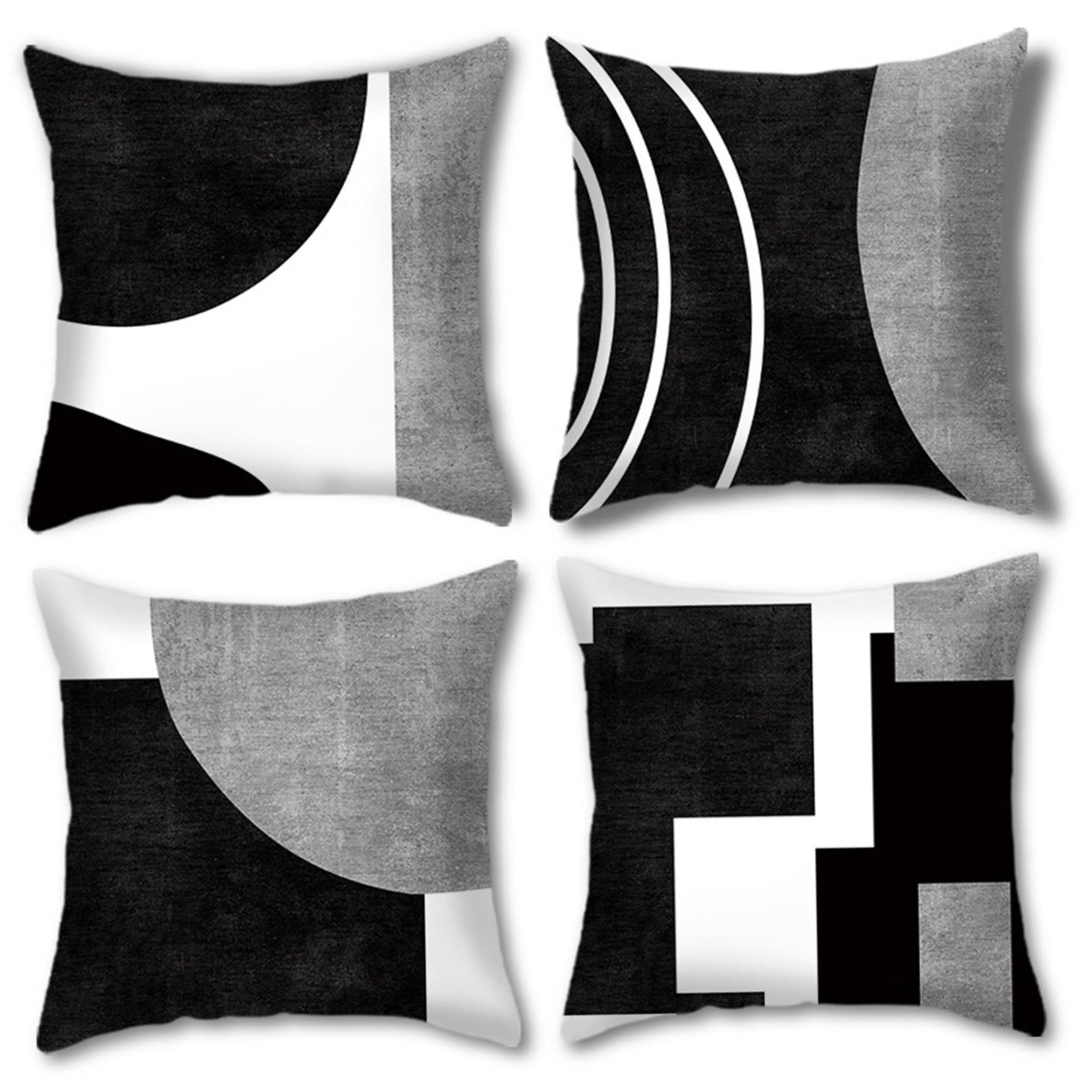Housse de coussin géométrique 45x45 cm Gcroet en lot de 4 pièces pour décoration de canapé