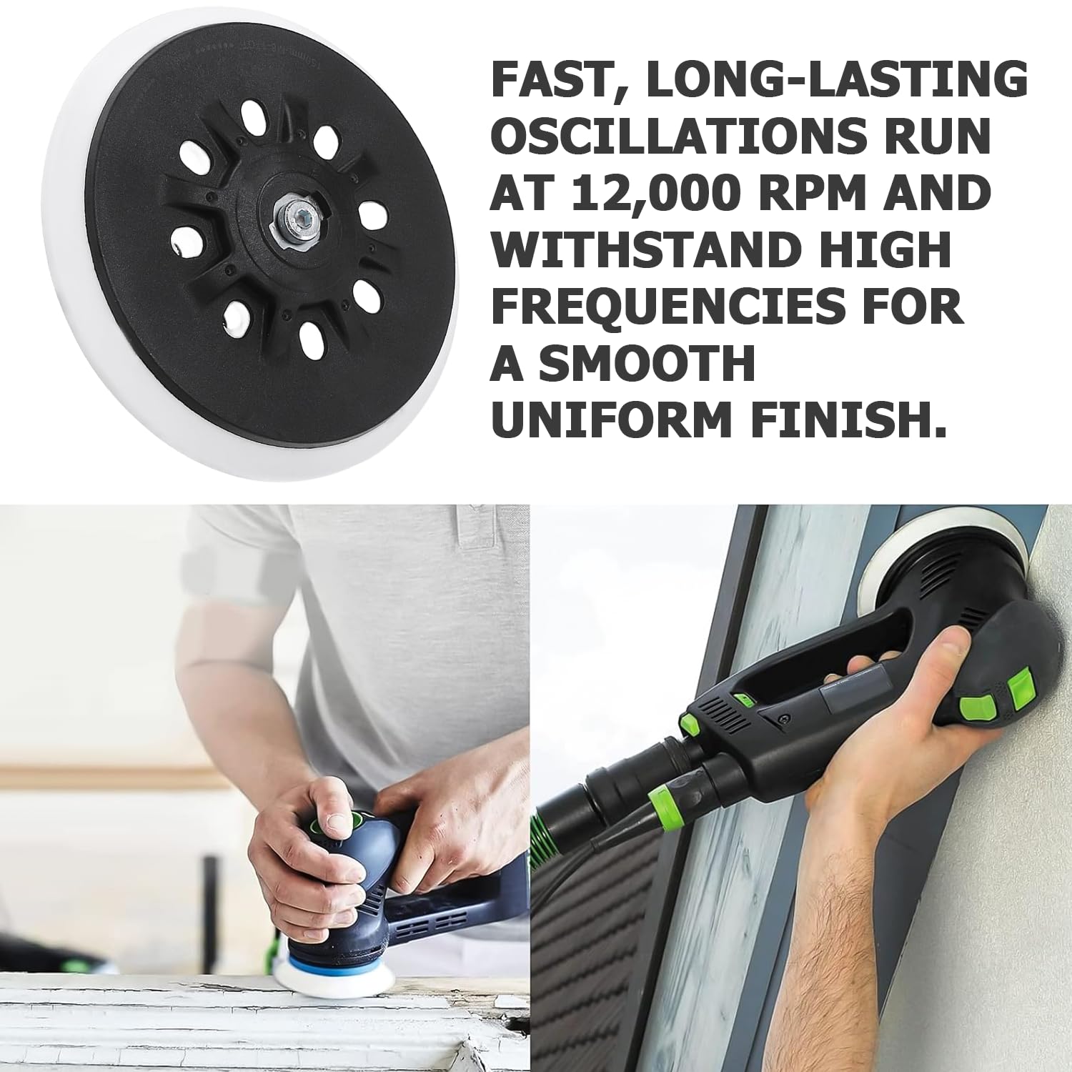 Piatto abrasivo professionale 17 fori Ø 150 mm, piastra abrasiva, piatto rigido compatibile con Festool RO1 RO2E RO150E ES150 ET2 ETS150 LEX150LET/WTS 150/Rotex 150/RO 150 EQ