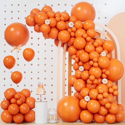 Kit de arco de guirnalda de globos naranja brillante de 5101218 pulgadas, globos de látex naranja mate de diferentes tamaños como globos de