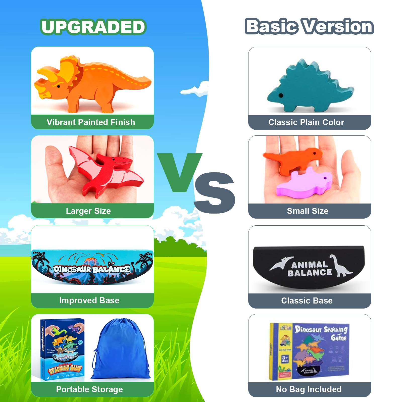 Jeu Montessori 2-6 Ans, Dinosaure Jouet Garçon Fille, Jouet en Bois, Smart Games, Jeu Éducatif, Cadeau Enfant