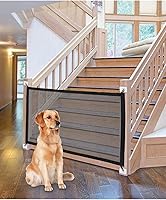 Vista 5 de Puerta para mascotas para perros, puerta de tela de malla para perros y mascotas, puerta plegable portátil adecuada para escaleras, puertas