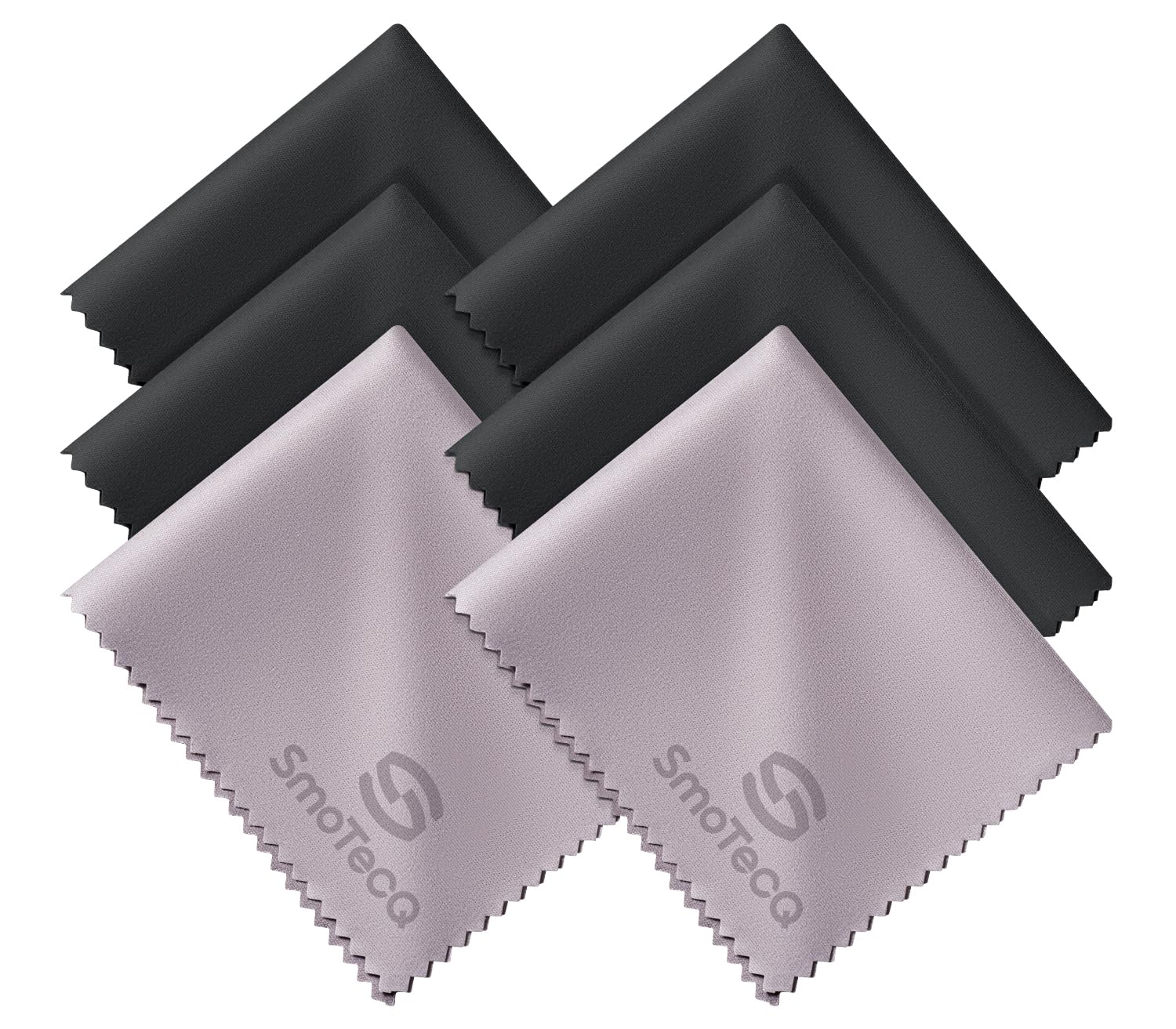 SmoTecQ Premium Microfiber Cleaning Cloths (6-Pack) – Ultra-Soft, Scratch-Free Cloths for Eyeglasses, Sunglasses, Camera Lenses, Screens & More – Washable & Reusable (6 Pack)