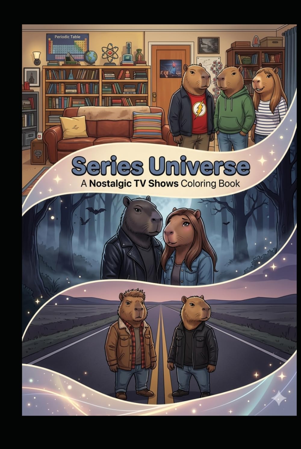 Series Universe A Nostalgic TV Shows Coloring Book: Capybara Coloring Book (Capybara Pop Culture Coloring Book)