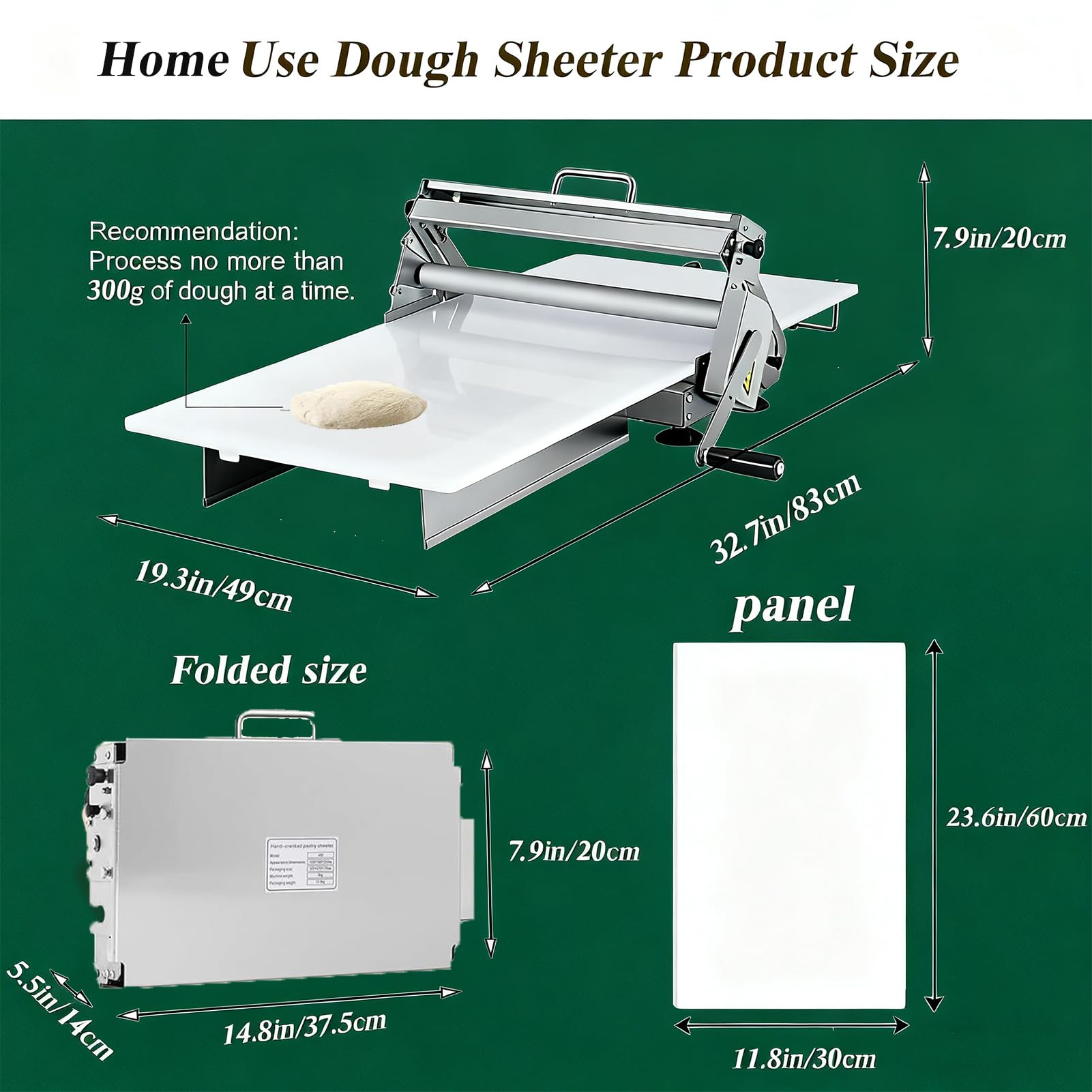 Laminoir à Pâte Pliable pour Boulangerie et Pâtisserie - Laminoir Manuel Professionnel en Acier Inoxydable Avec Grande Planche, épaisseur Réglable 0-27mm, manuel multifonction laminoir pate