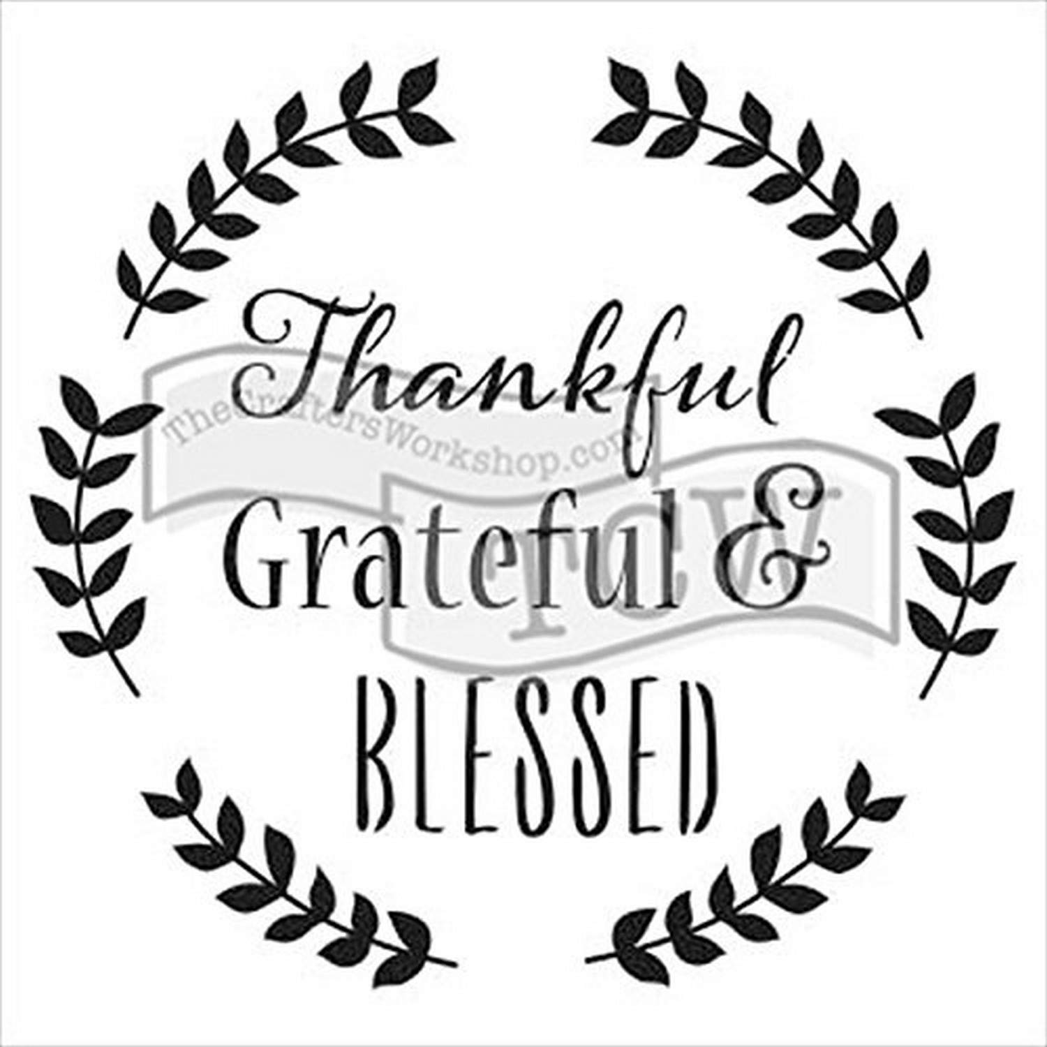 The Crafters Workshop Thankful Stencil, Synthetic Material, Transparent, 18 x 16 x 0.1 cm