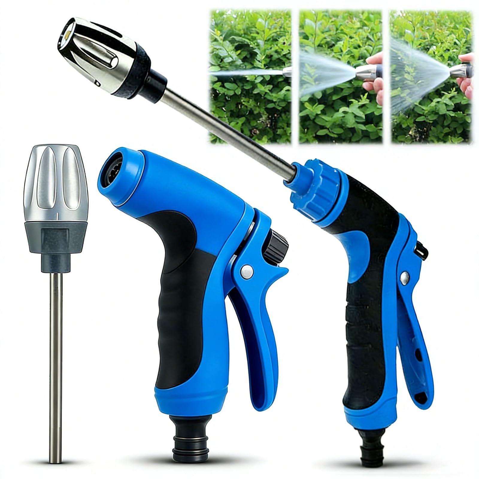 Aquoxis Pressure Washer, Pressure Washer Gun Set, Hydro Power Water Jets Cleaner Attachment, Adjustable Nozzle Cleaning Sprayer for Patio, Car, Driveway and Outdoor (Single Washer,Blue)