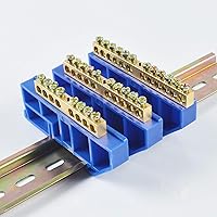 Vista 2 de YISTER 10 barras de conexión a tierra – Bloque de terminales de latón de 6 posiciones para circuito de tierra, diámetro de orificio de 0.24 pulgadas