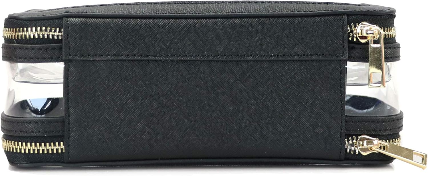 トラベルバッグ防水トイレタリーバッグ化粧品収納バッグ透明なPVC化粧ポーチ(SaffianoApricot)