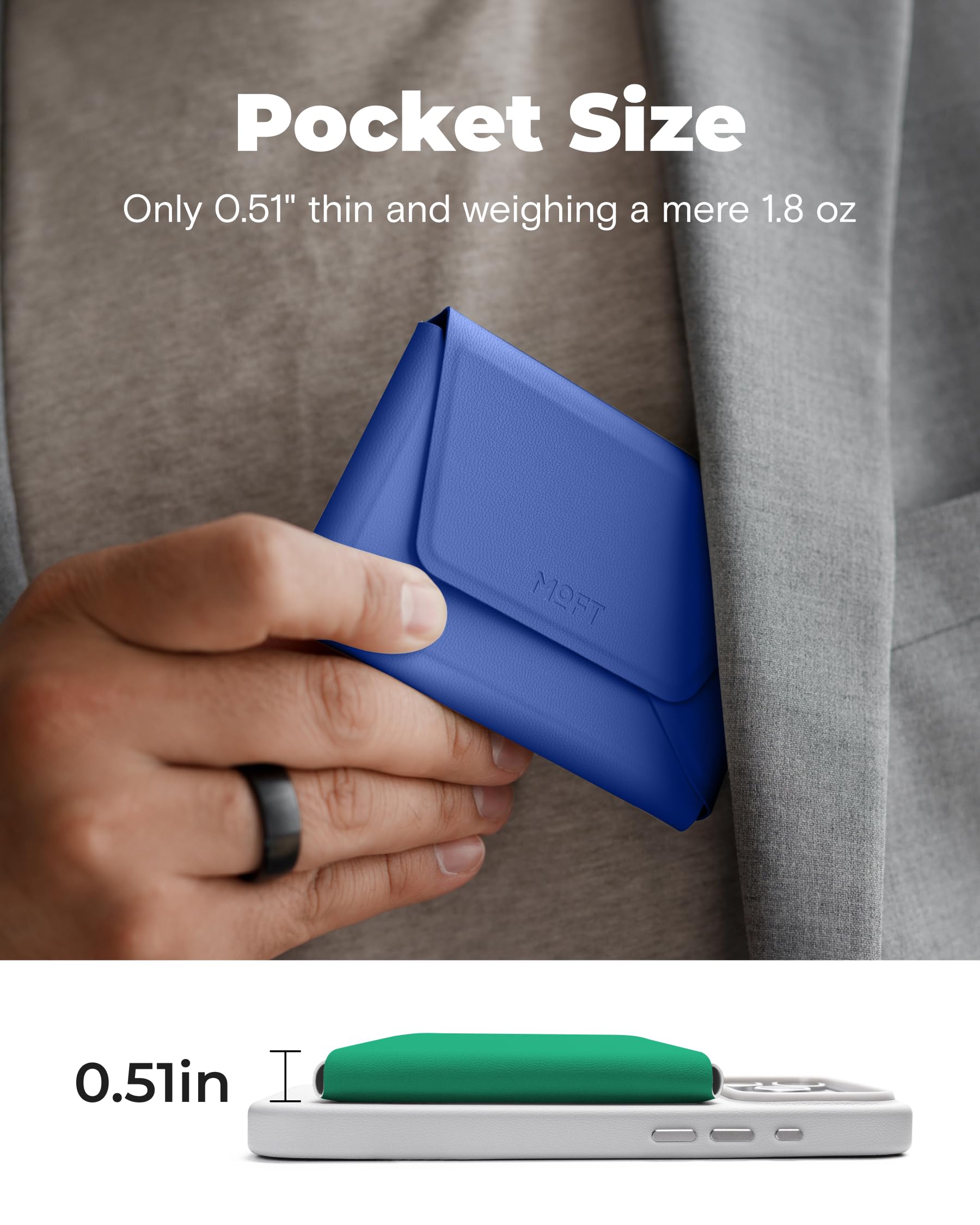 MOFT Cartera para Hombres y Mujeres, Delgado Tarjetero Magnético 8 Tarjetas con Diseño Pull to Access, Bloqueo RFID, MOVAS Veagn Cartera de Viaje Minimalista de Piel para Billetes y Monedas