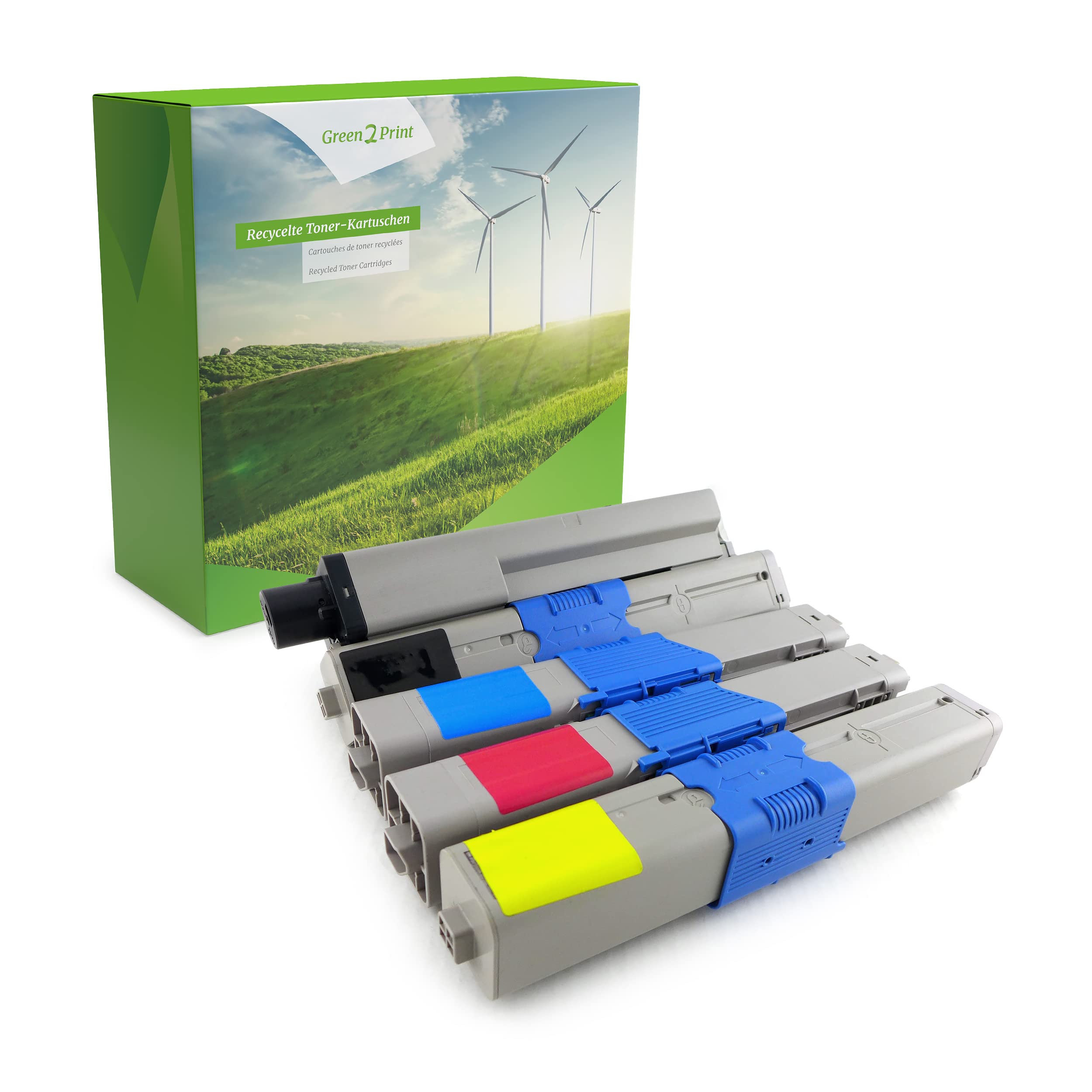 Green2Print Toner Set De Toner, 2 Cartouches 2X 3500 Pages Remplace OKI 44469803 Toner Pour OKI