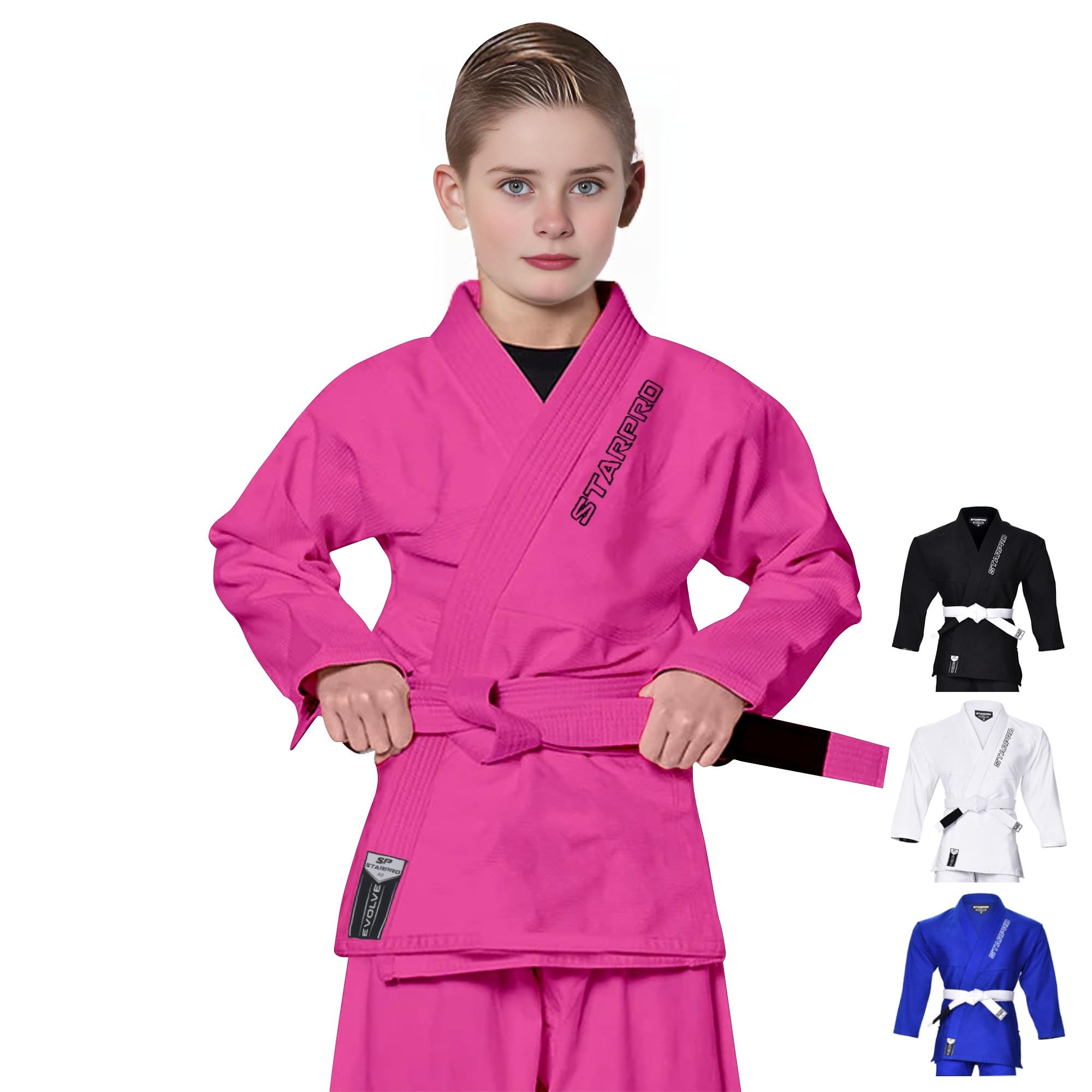 Starpro Evolve Niños Preencogido Premium Jiu Jitsu, BJJ Gi - Muchos tamaños y Colores - Jujitsu Gi, Light BJJ Gi, Jiu Jitsu Gi, Juijitsu Gi, BJJ Gi, Júnior BJJ Gi