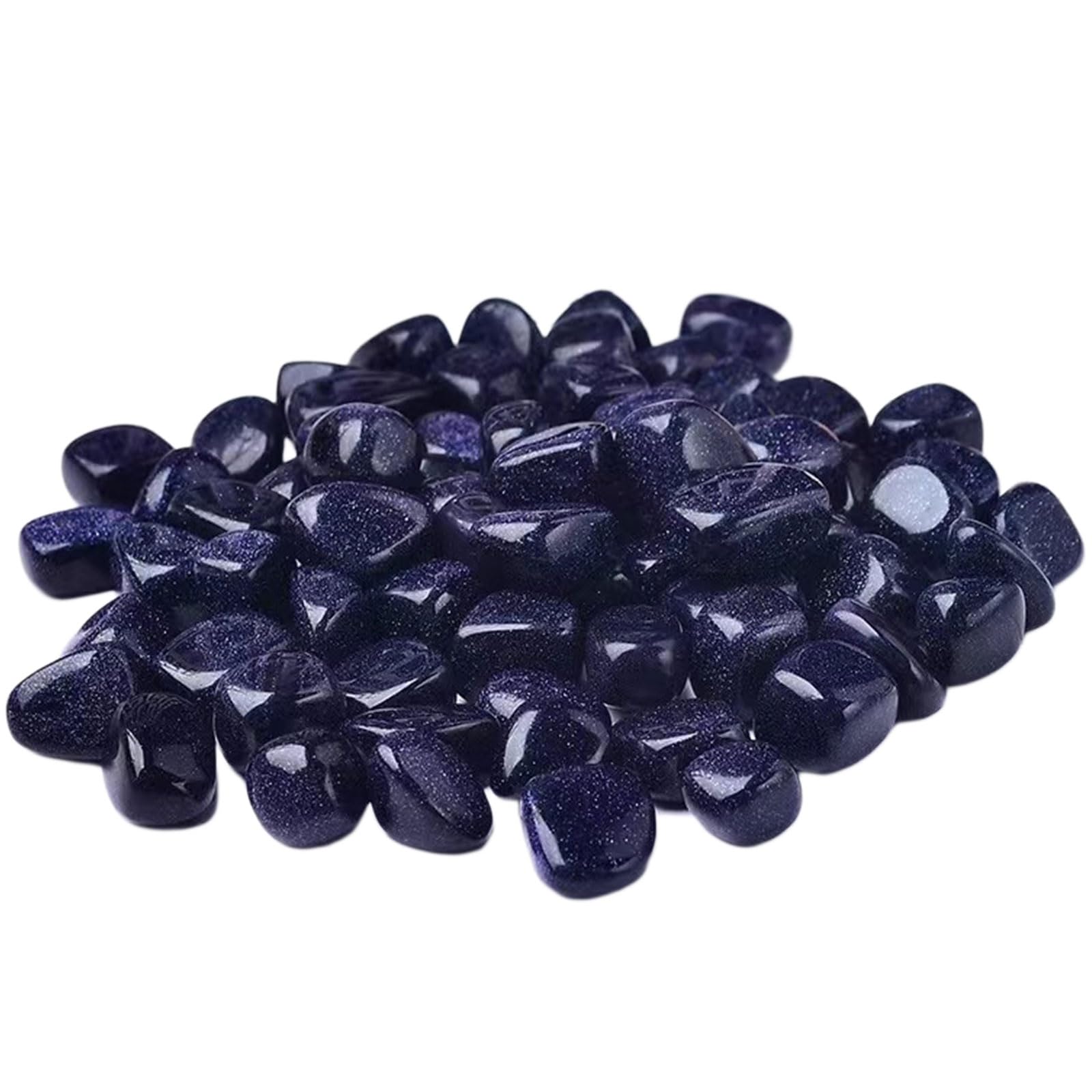 Blue Goldstone caído de Piedras civilizadas a Granel Muestra de Piedra Preciosa de curación Pulida Natural Natural para Reiki, meditación, decoración (Aprox. 1 libra/460g),20~30mm