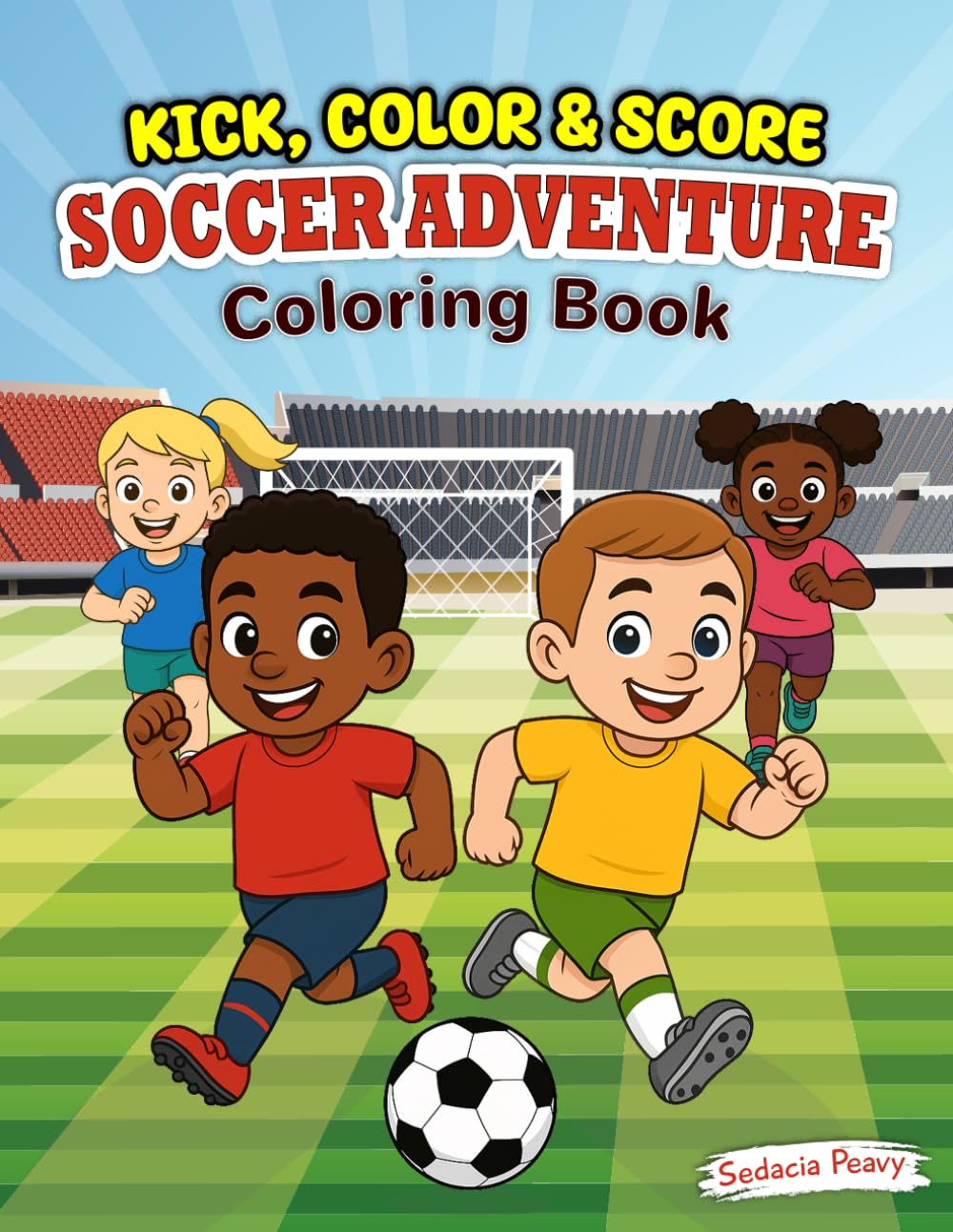 Kick, Color & Score! Soccer Adventure Coloring Book: Fun Soccer Scenes for Kids Ages 4–8