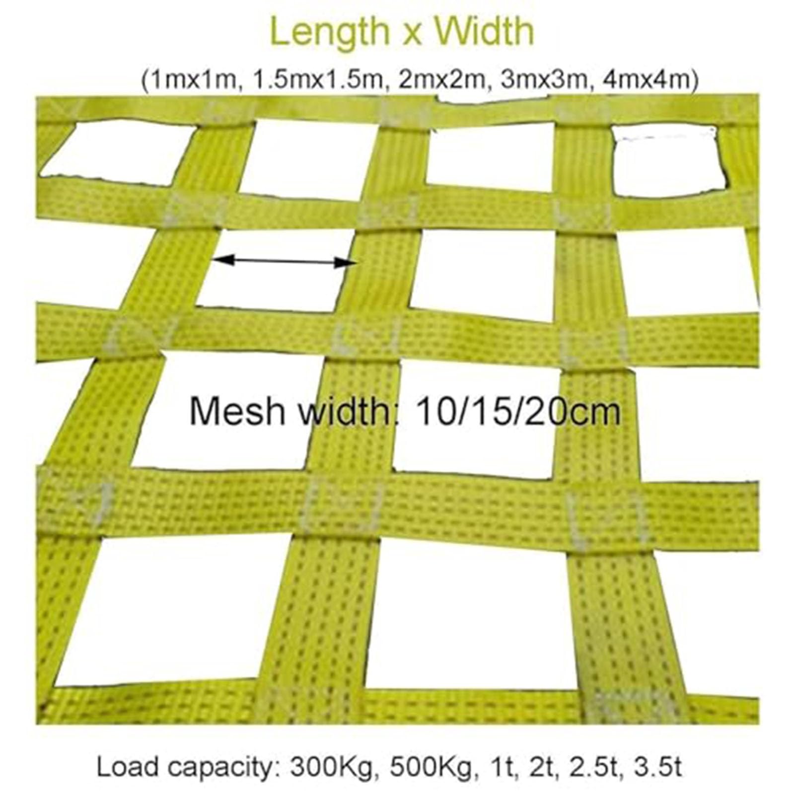 Rete di carico Resistente - Rete Elastica Durevole per Sollevamento, Trasporto Sicuro, carichi Pesanti, Giardinaggio, Arrampicata e Scarico - Cinghie di Sicurezza in Nylon Incluse