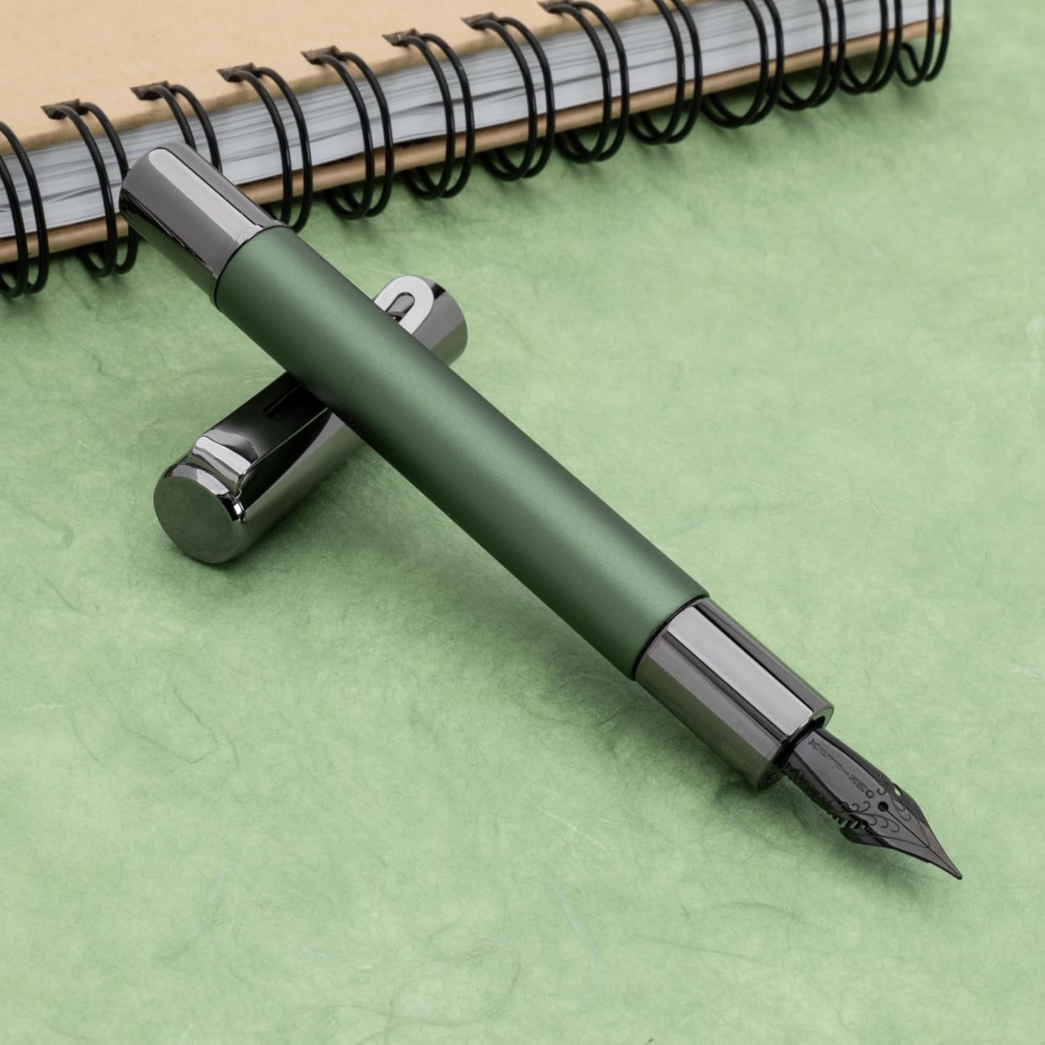 Monteverde USA Ritma Fountain Pen Green – Medium Nib – Free Ink Bottle, Converter & Cartridges – German JoWo Nib – Stylish Gift Fountain Pen
