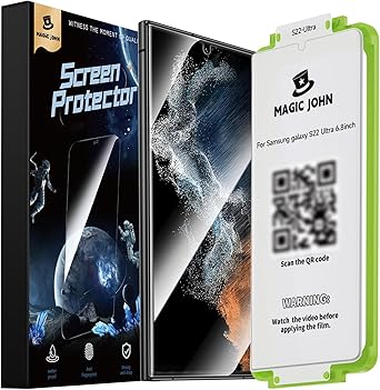 MAGIC JOHN 2 Pack for Samsung Galaxy S22 Ultra Screen Protector [PET film] Not Glass 6.8 inch,[100% Fingerprint ID Compatible] Easy Installation Tray, 3D Curved, Bubble Free, Scratch Proof, HD Clear, Case Friendly