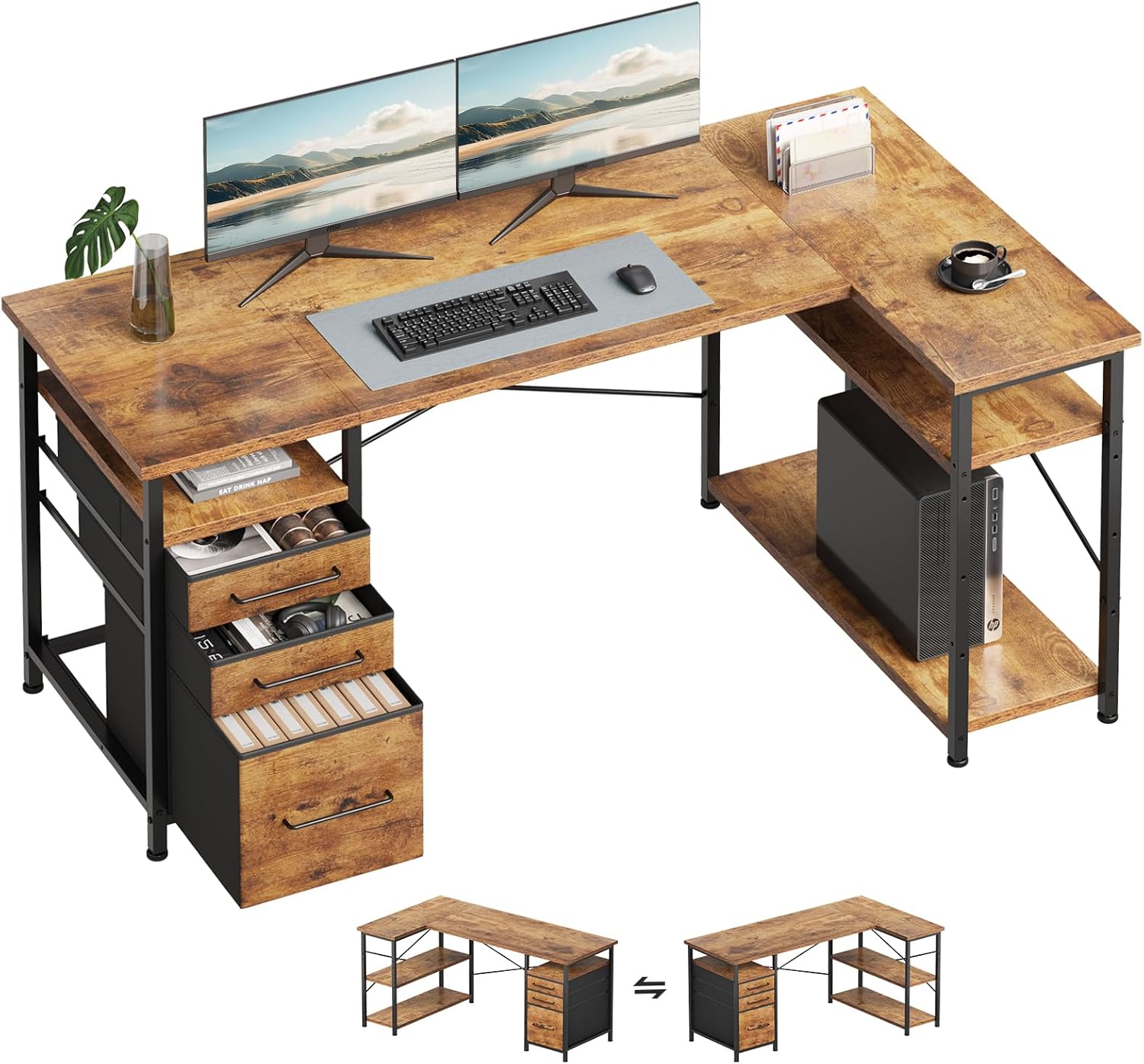 プレジデントデスク セミソリッドレザー アンティーク 高級 ダーク