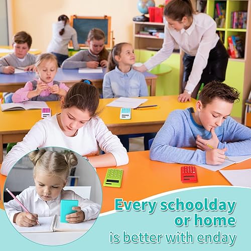 Miniatura 4 de Yunsailing 48 calculadoras de bolsillo a granel Mini calculadora de mano de 8 dígitos pequeña calculadora básica estándar para estudiantes, niños,